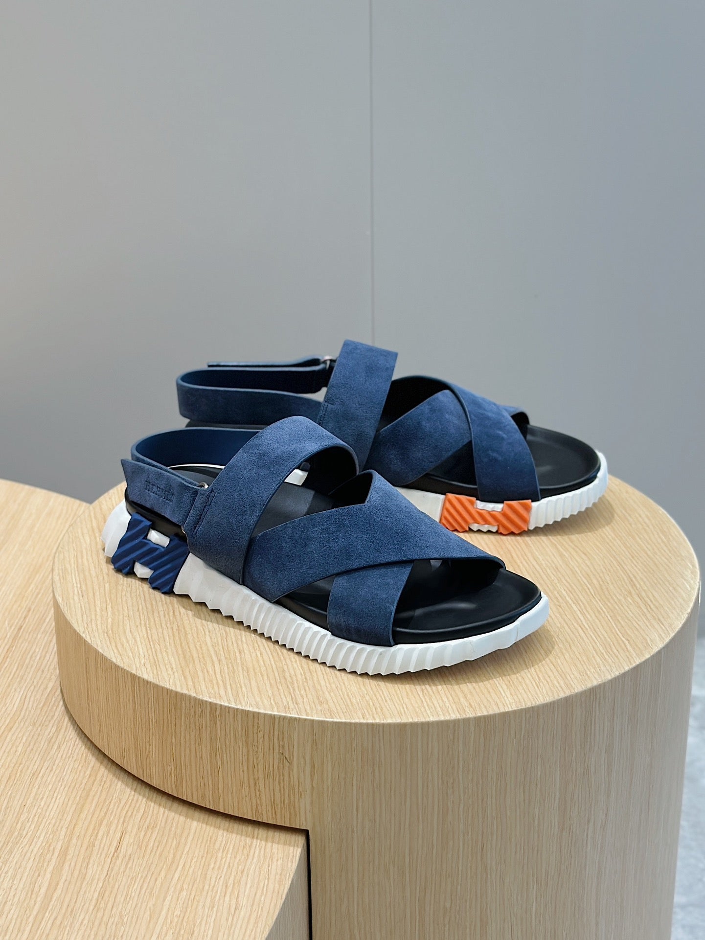 HM Men's Electric Sandals Navy Blue Suede 547690