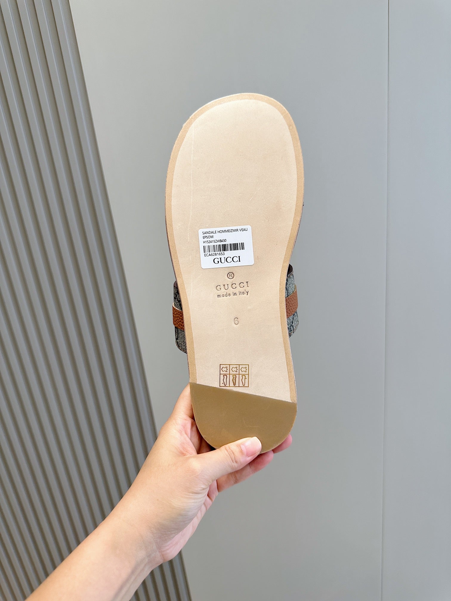 GG Men's Interlocking G Sandals Brown Cowhide 547645