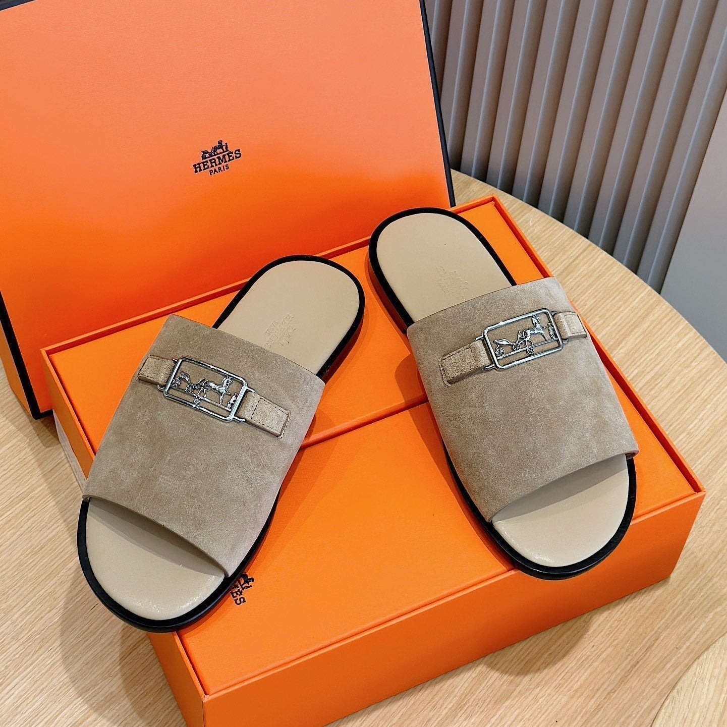 HM Men's Tenor Slide Green Suede 547657