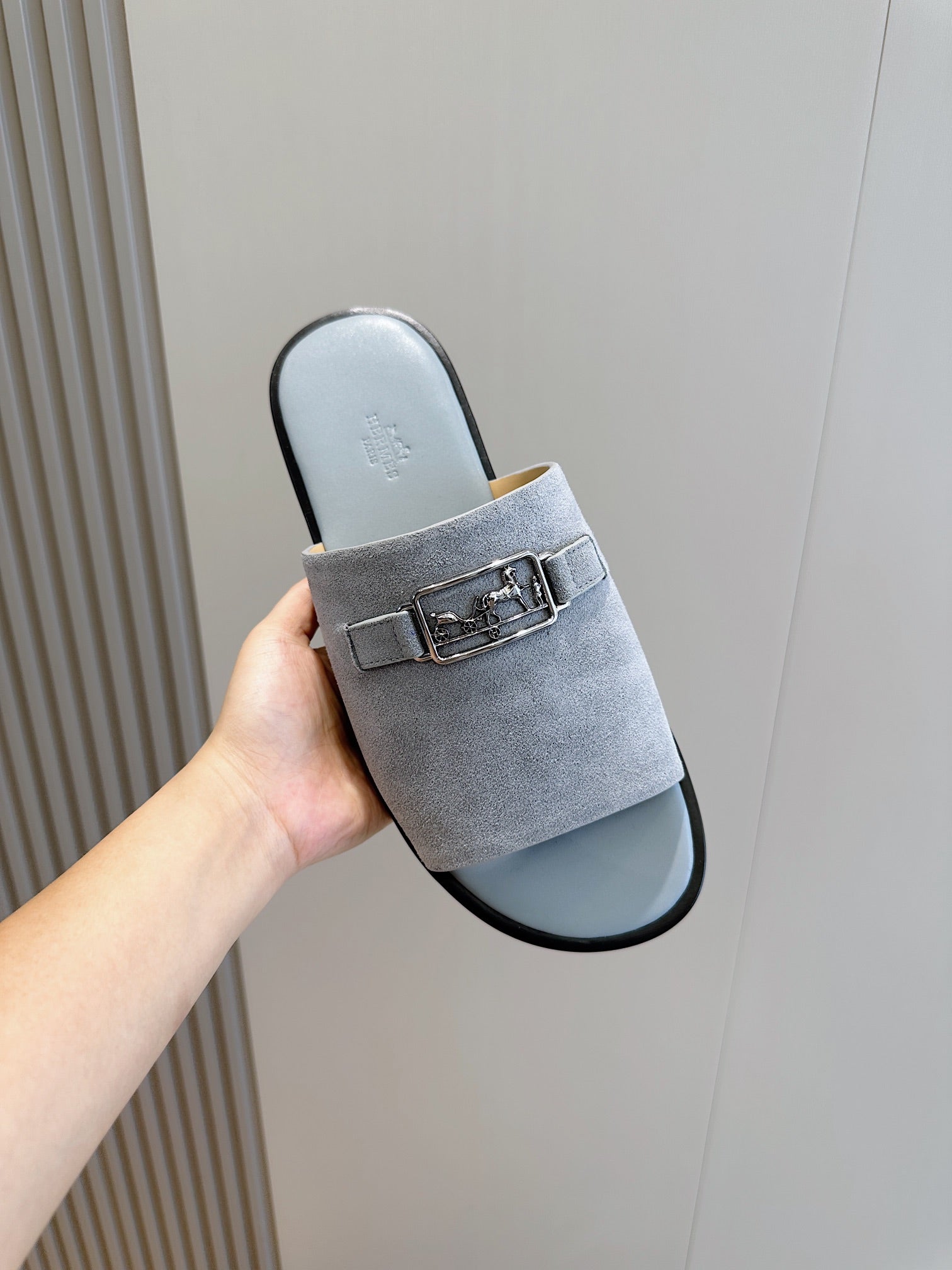 HM Men's Tenor Slide Blue Suede 547658