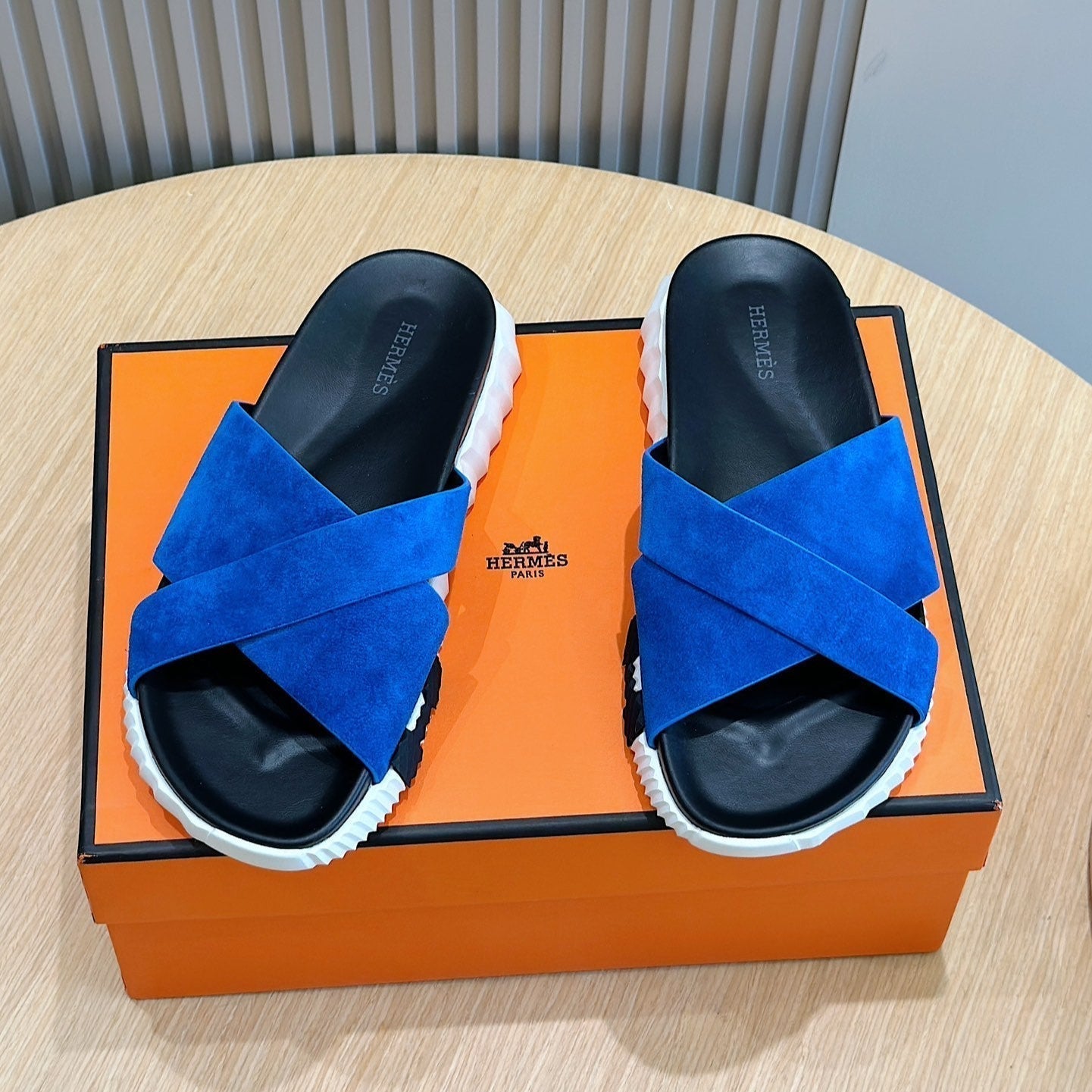 HM Men's Infra Slide Blue Suede 547632