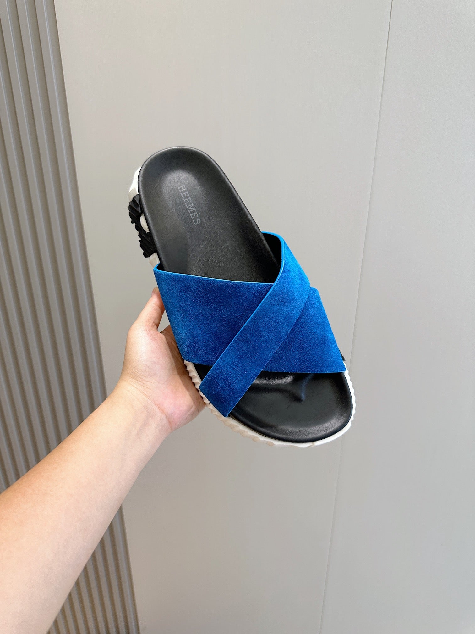 HM Men's Infra Slide Blue Suede 547632