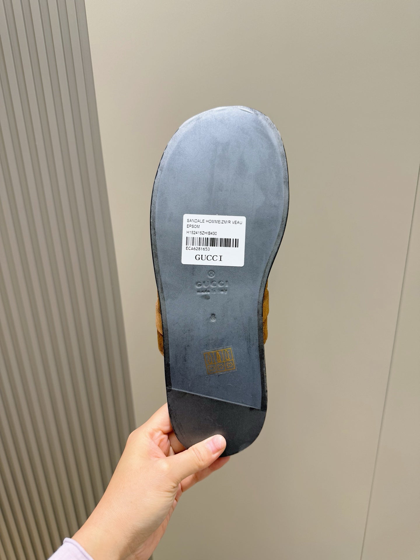 GG Men's Interlocking G Sandals Brown Suede 599982