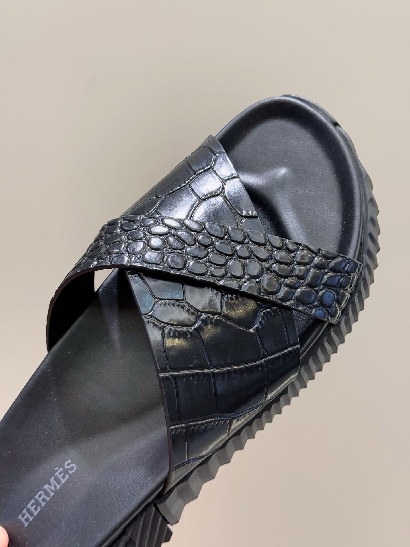 HM Men's Infra Slide Black Cowhide 599992