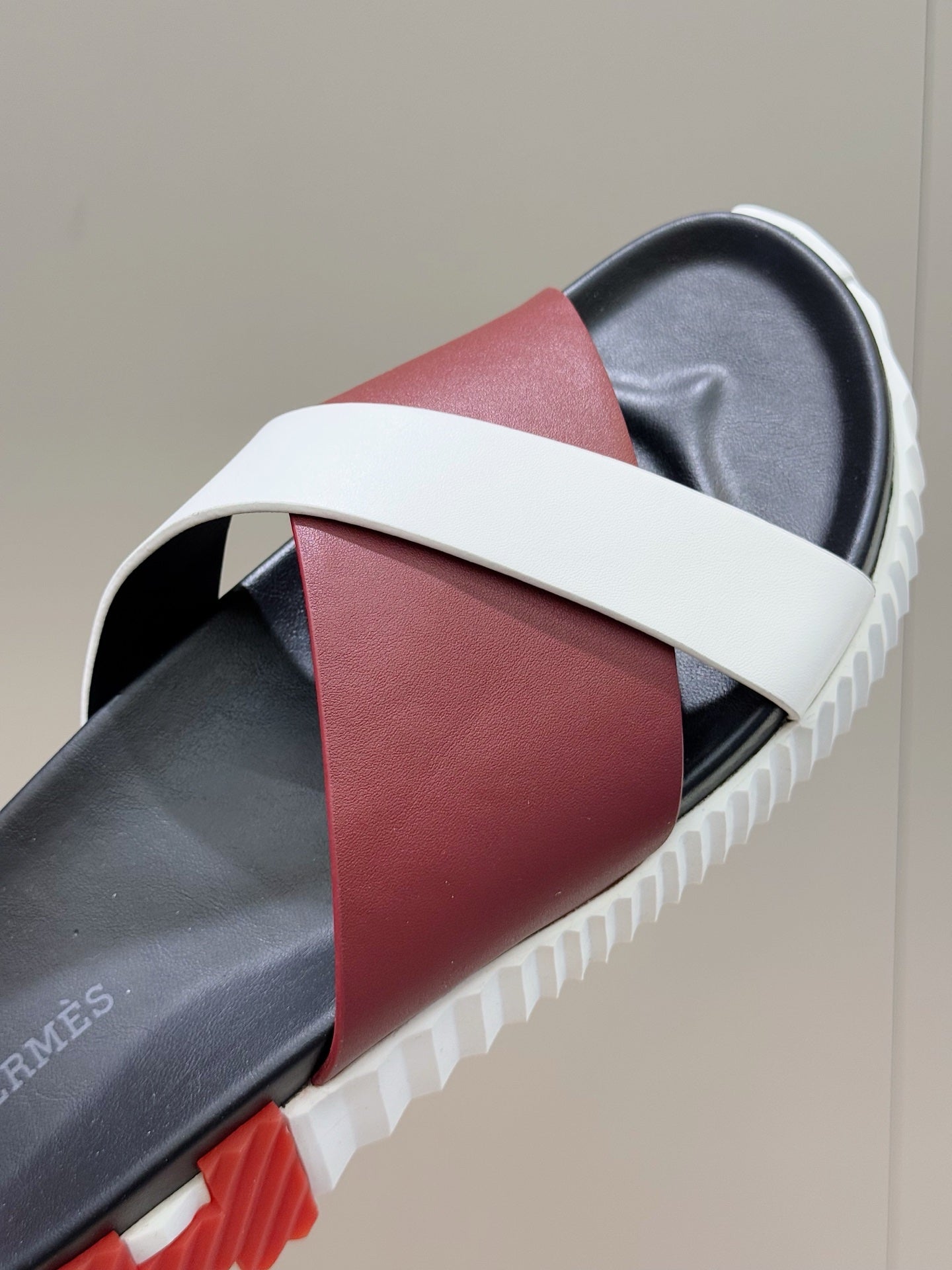 HM Men's Infra Slide Red White Cowhide 599993