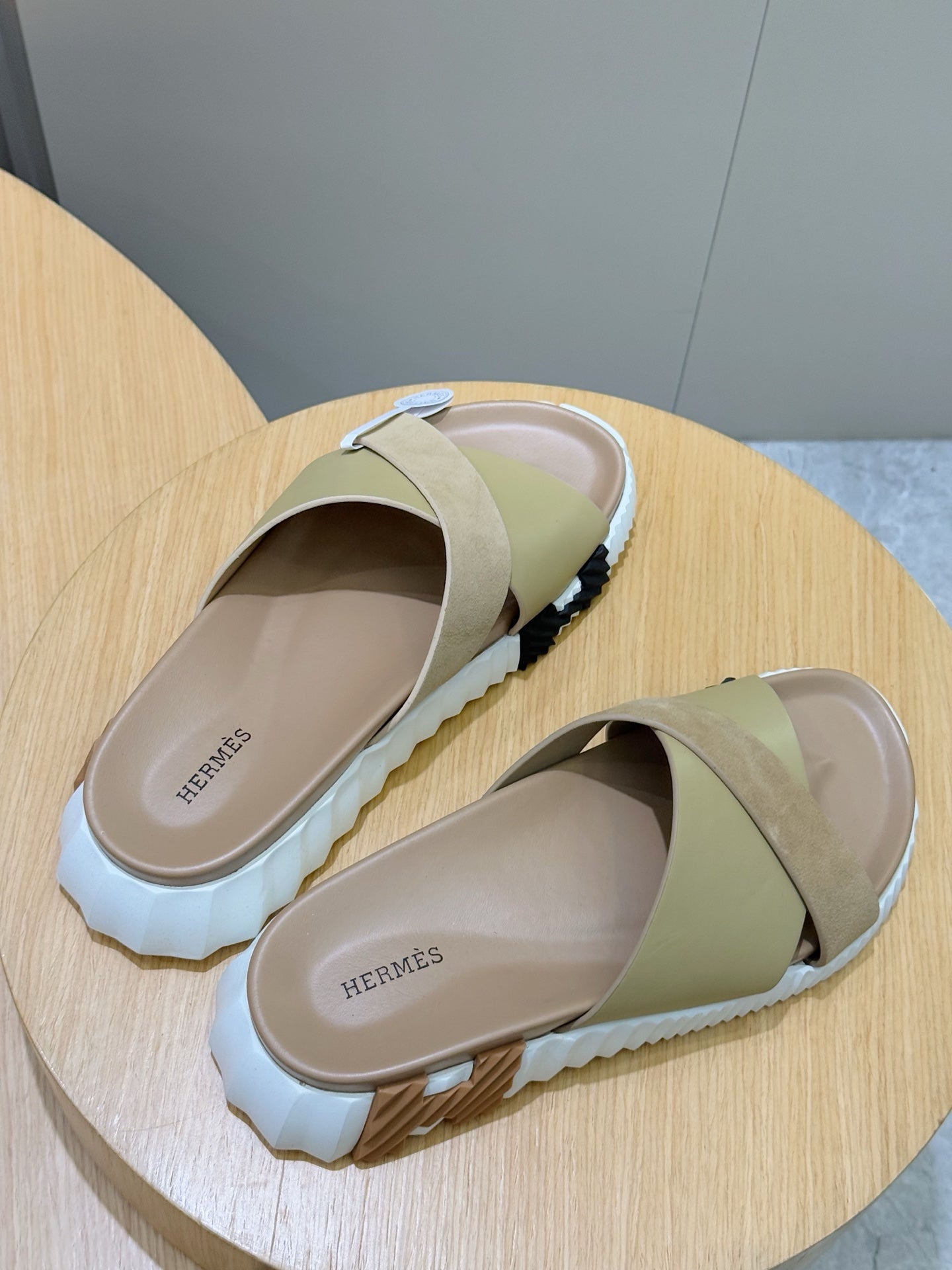 HM Men's Infra Slide Moss Green Cowhide Suede 599998