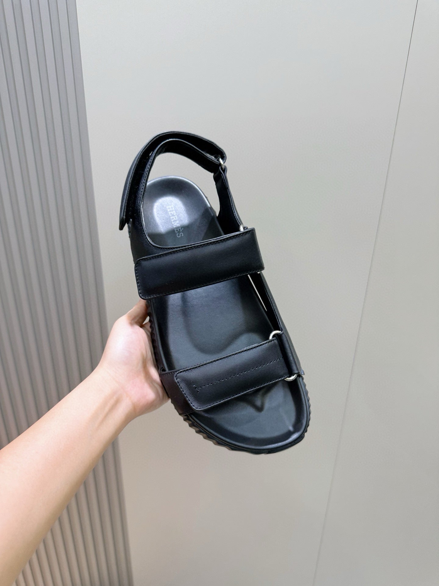 HM Men's Junior Sandal Black Calfskin 643234