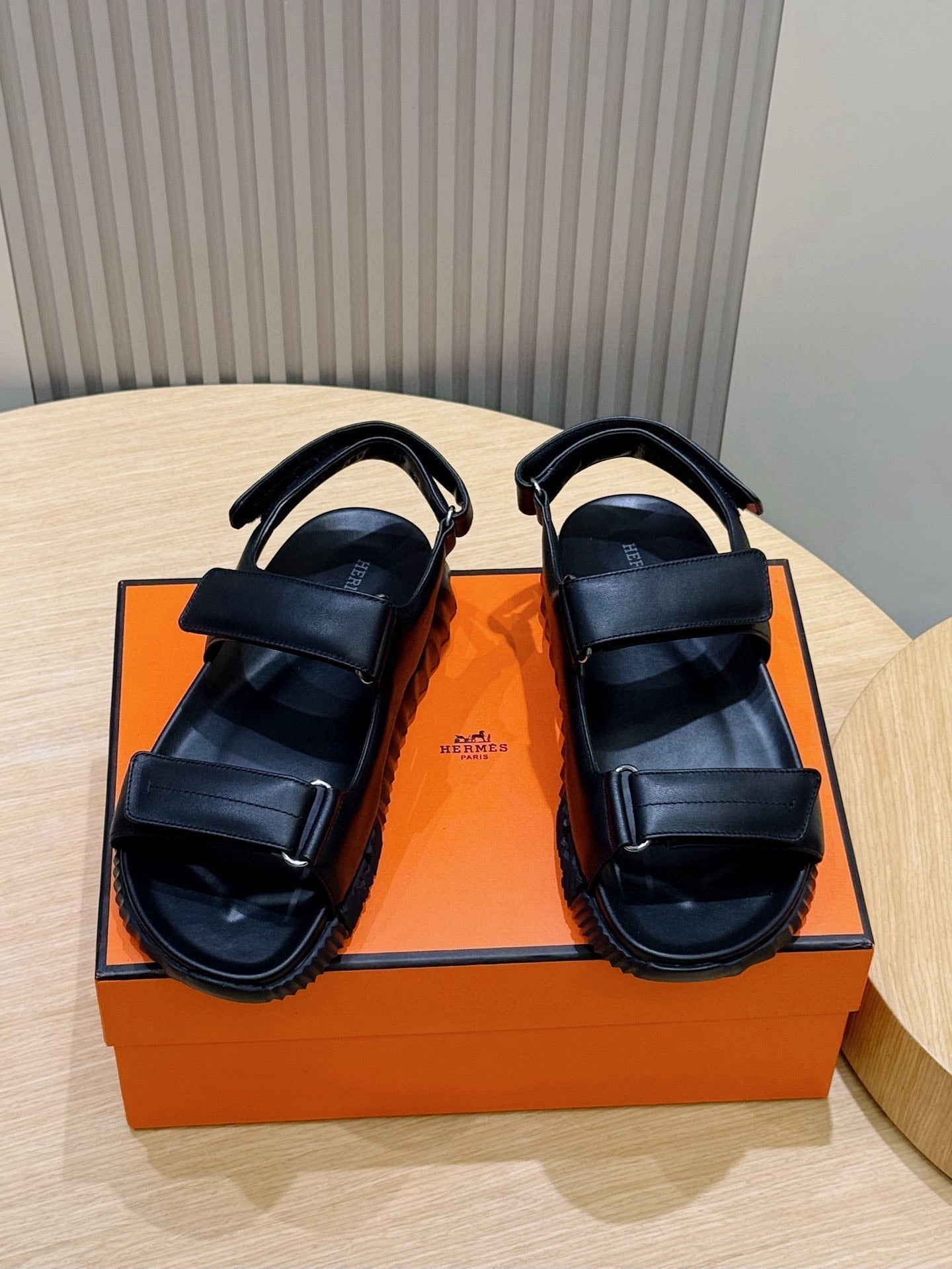 HM Men's Junior Sandal Black Calfskin 643234