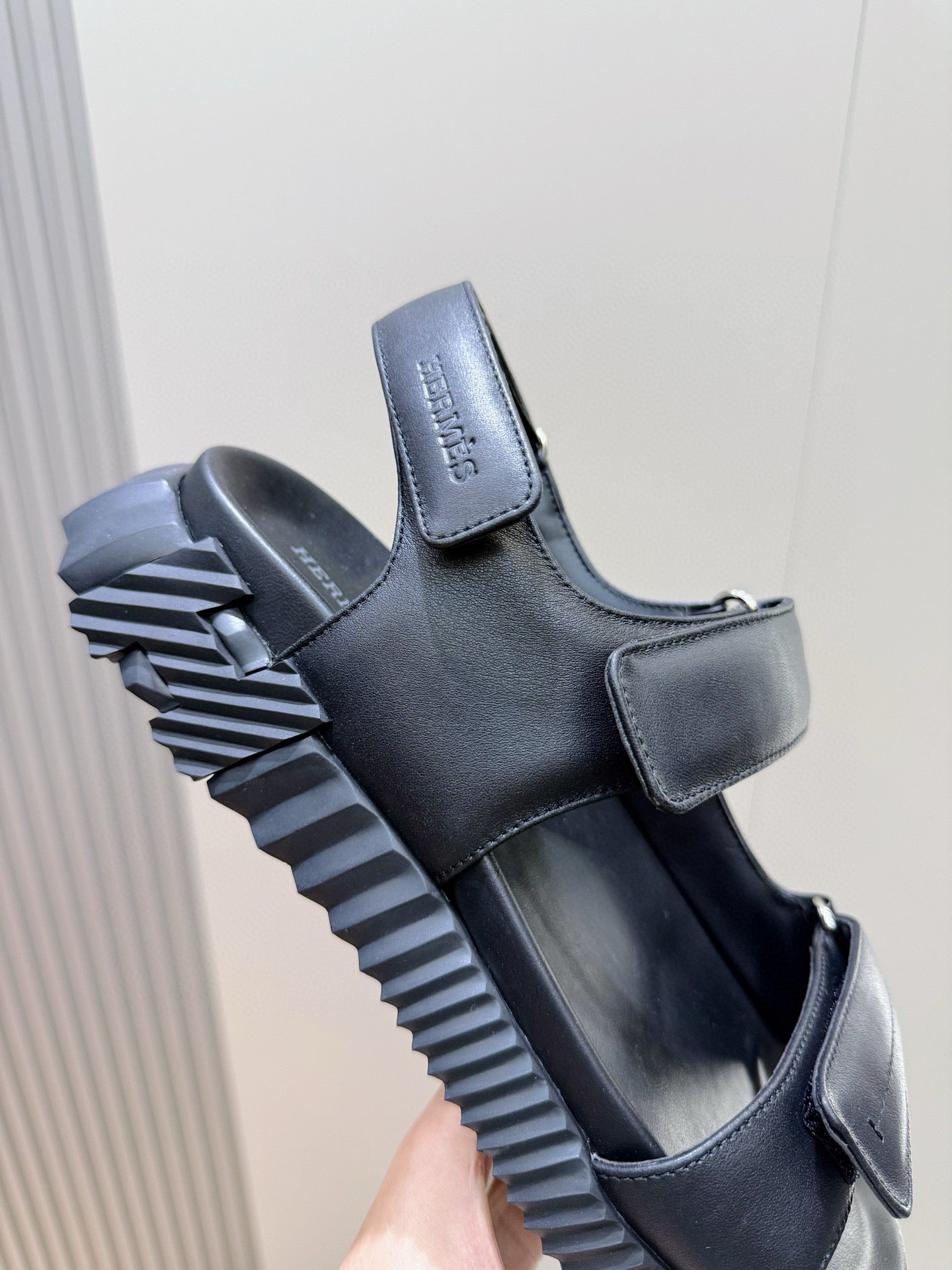 HM Men's Junior Sandal Black Calfskin 643234