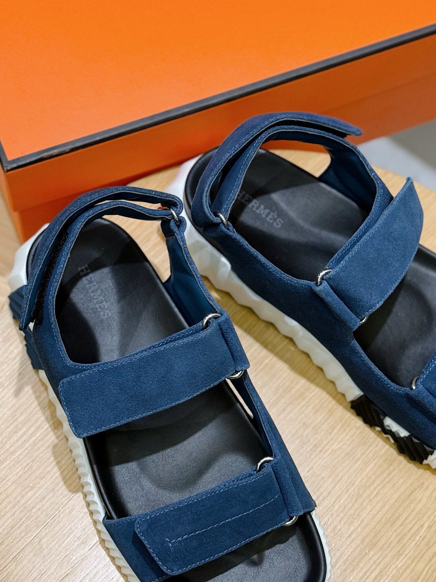 HM Men's Junior Sandal Blue Suede 643237