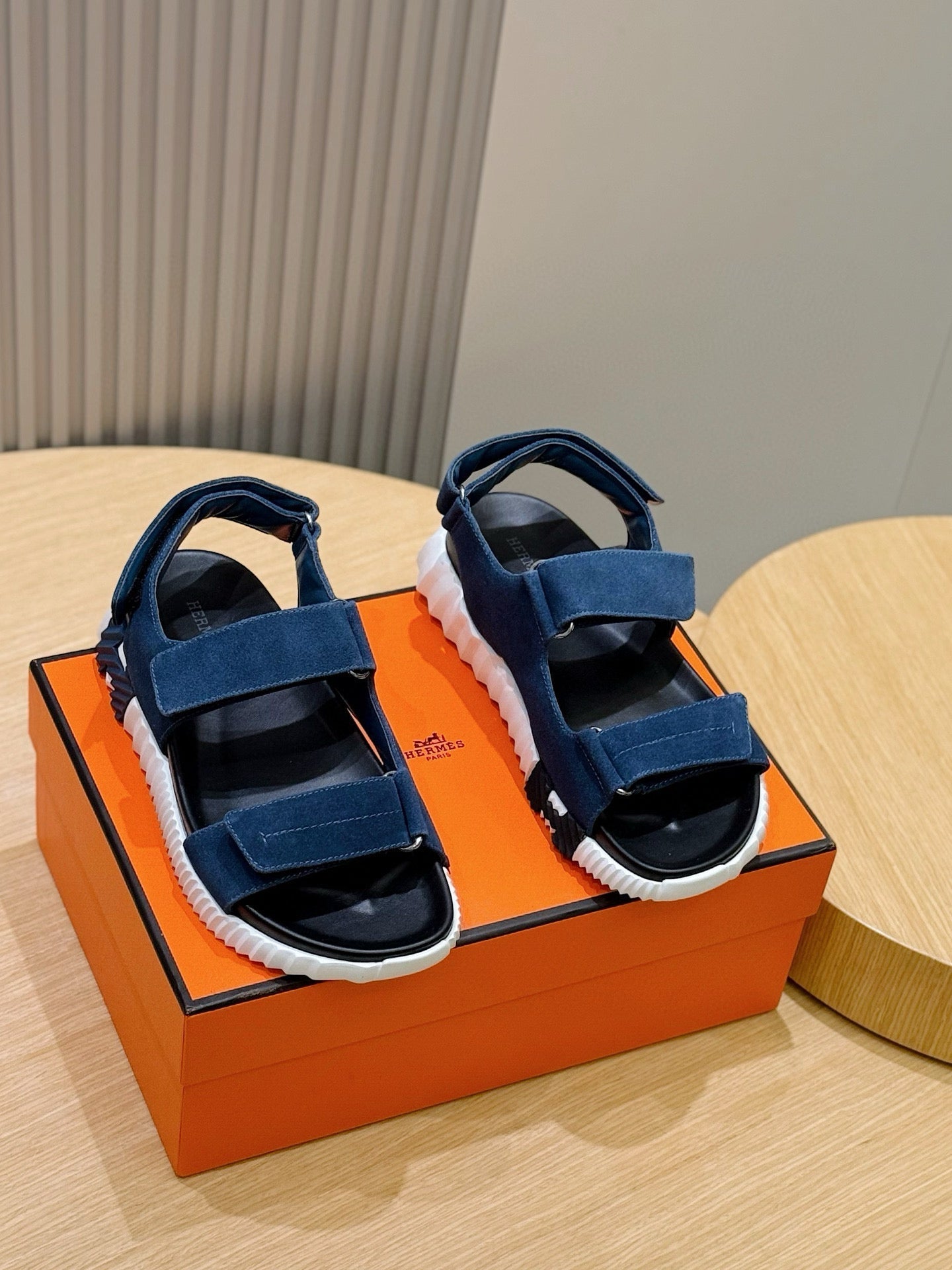 HM Men's Junior Sandal Blue Suede 643237