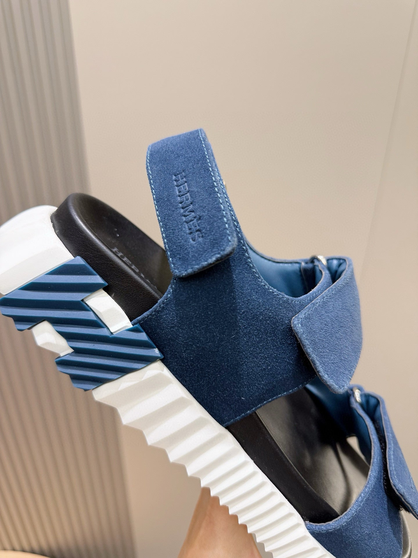 HM Men's Junior Sandal Blue Suede 643237