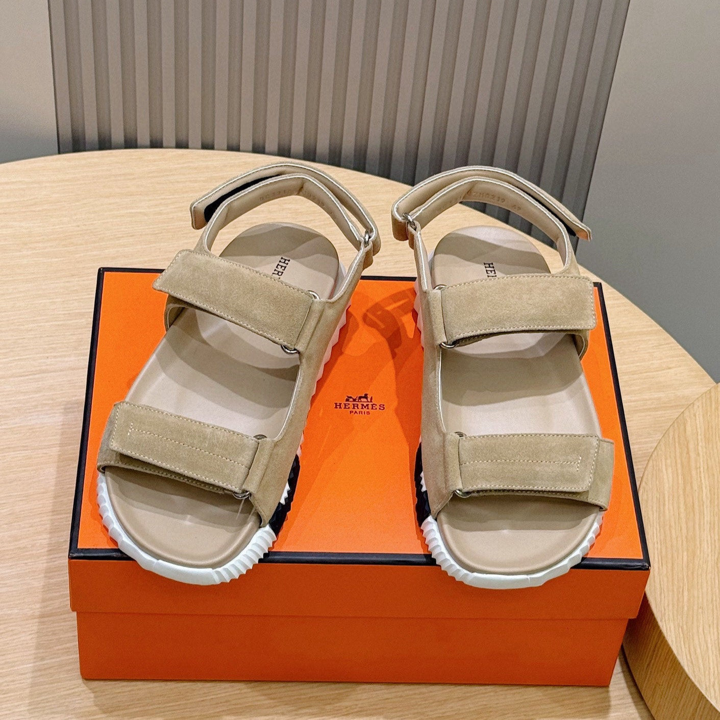 HM Men's Junior Sandal Beige Suede 643238