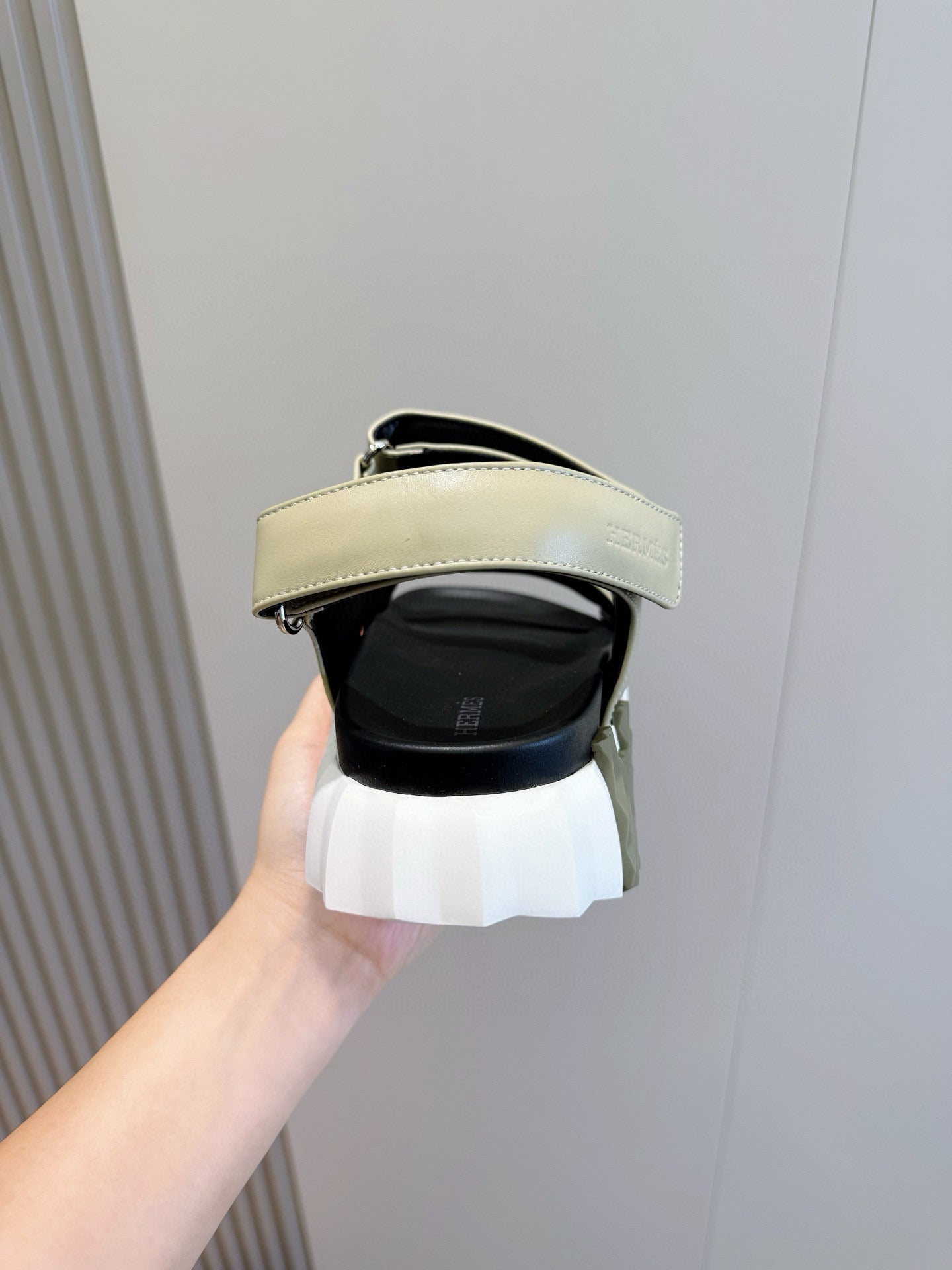 HM Men's Junior Sandal Olive Green Calfskin 643240