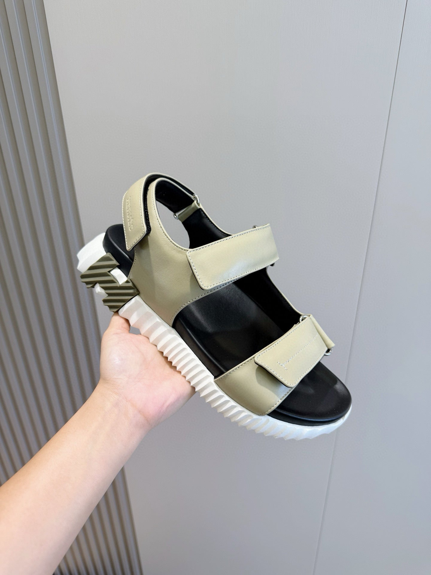 HM Men's Junior Sandal Olive Green Calfskin 643240