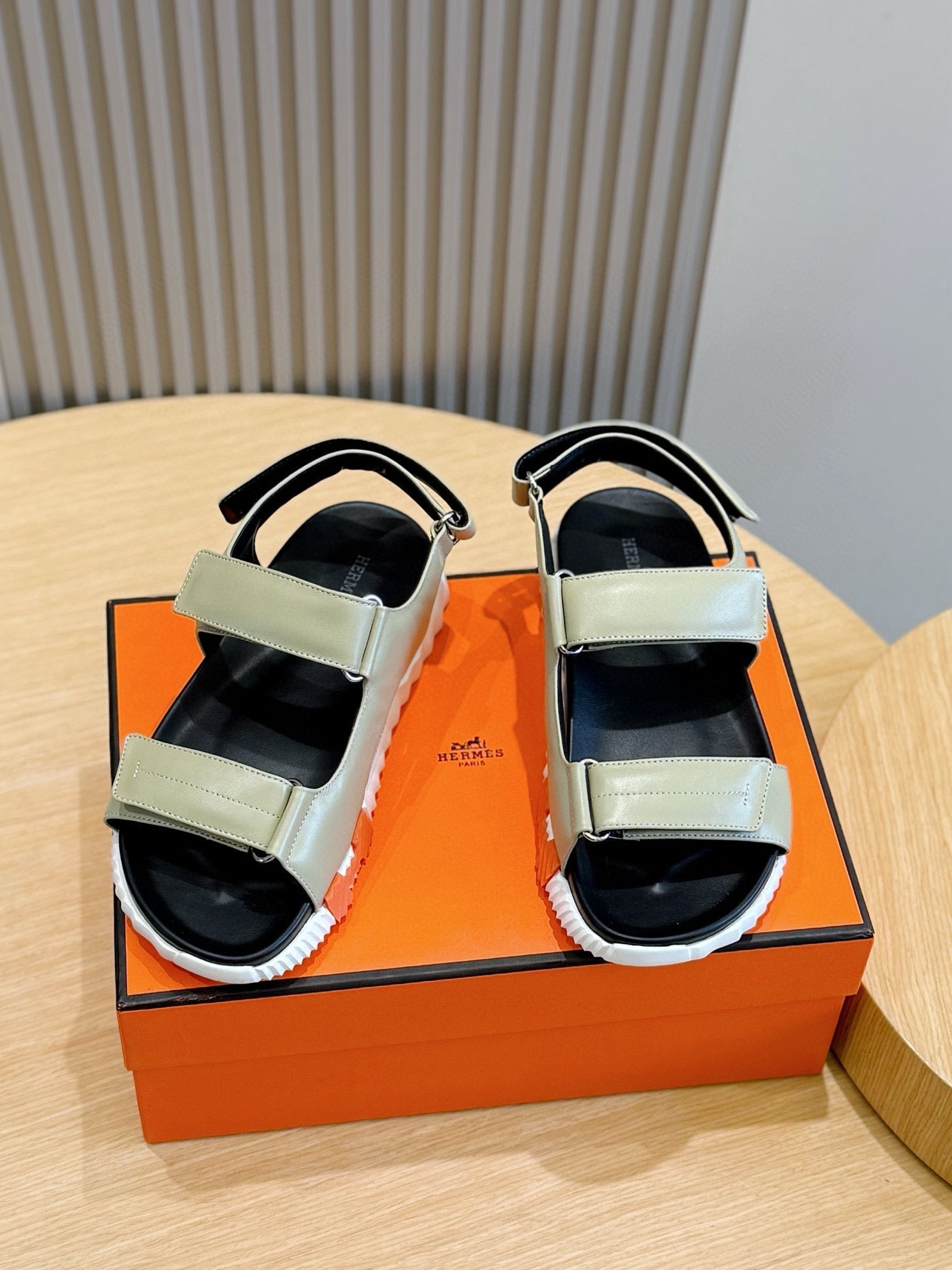 HM Men's Junior Sandal Olive Green Calfskin 643240