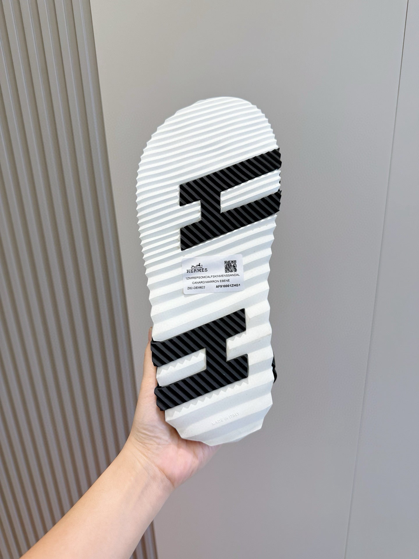 HM Men's Junior Sandal Black White Calfskin 643241