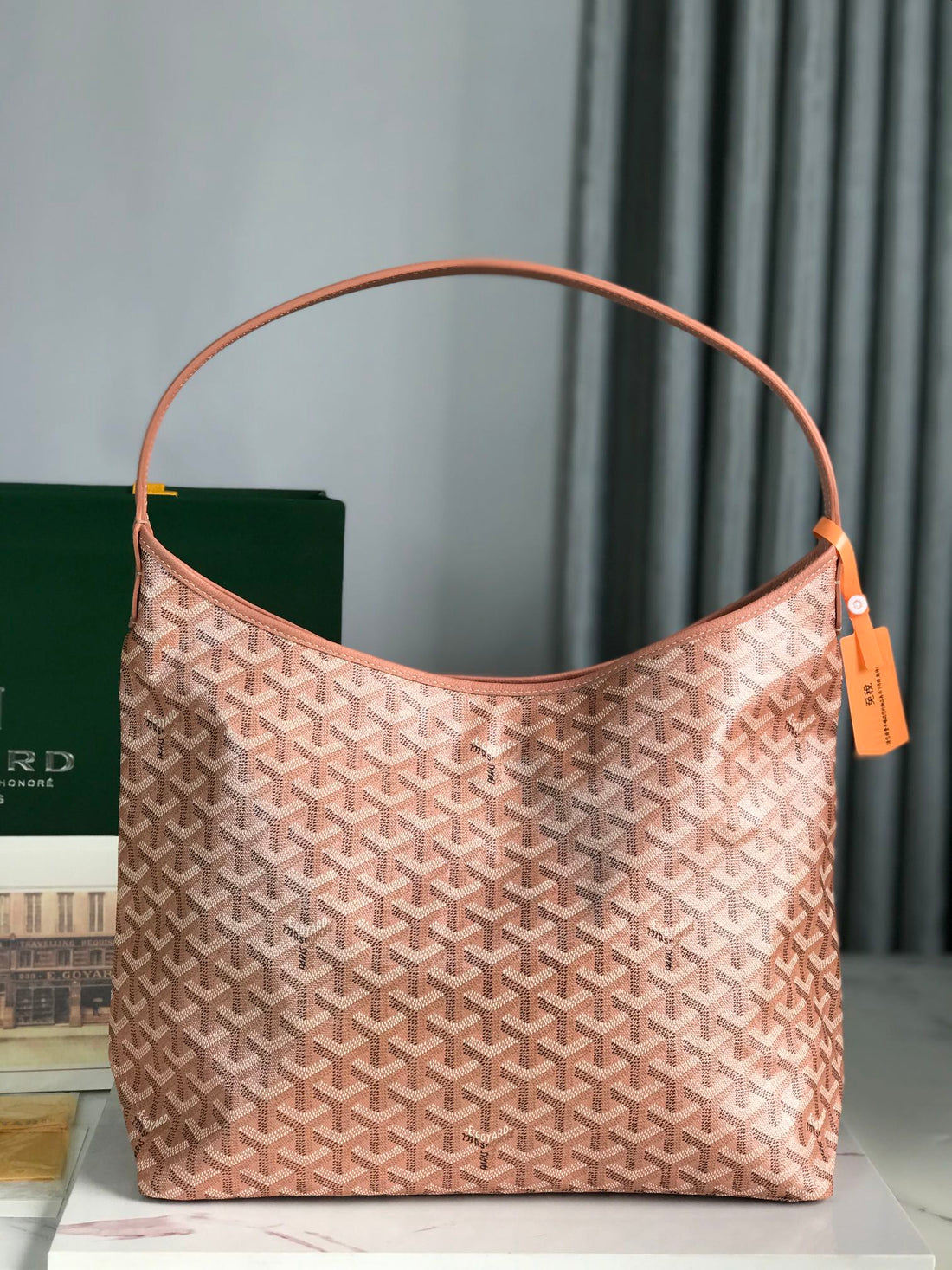 HOBO BOHÃˆME 42 IN MANHATTAN PINK GOYARDINE CANVAS AND LAMBSKIN