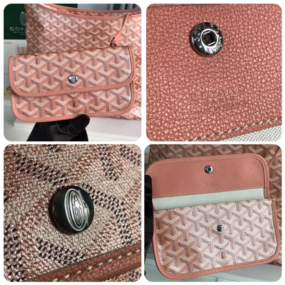 HOBO BOHÃˆME 42 IN MANHATTAN PINK GOYARDINE CANVAS AND LAMBSKIN