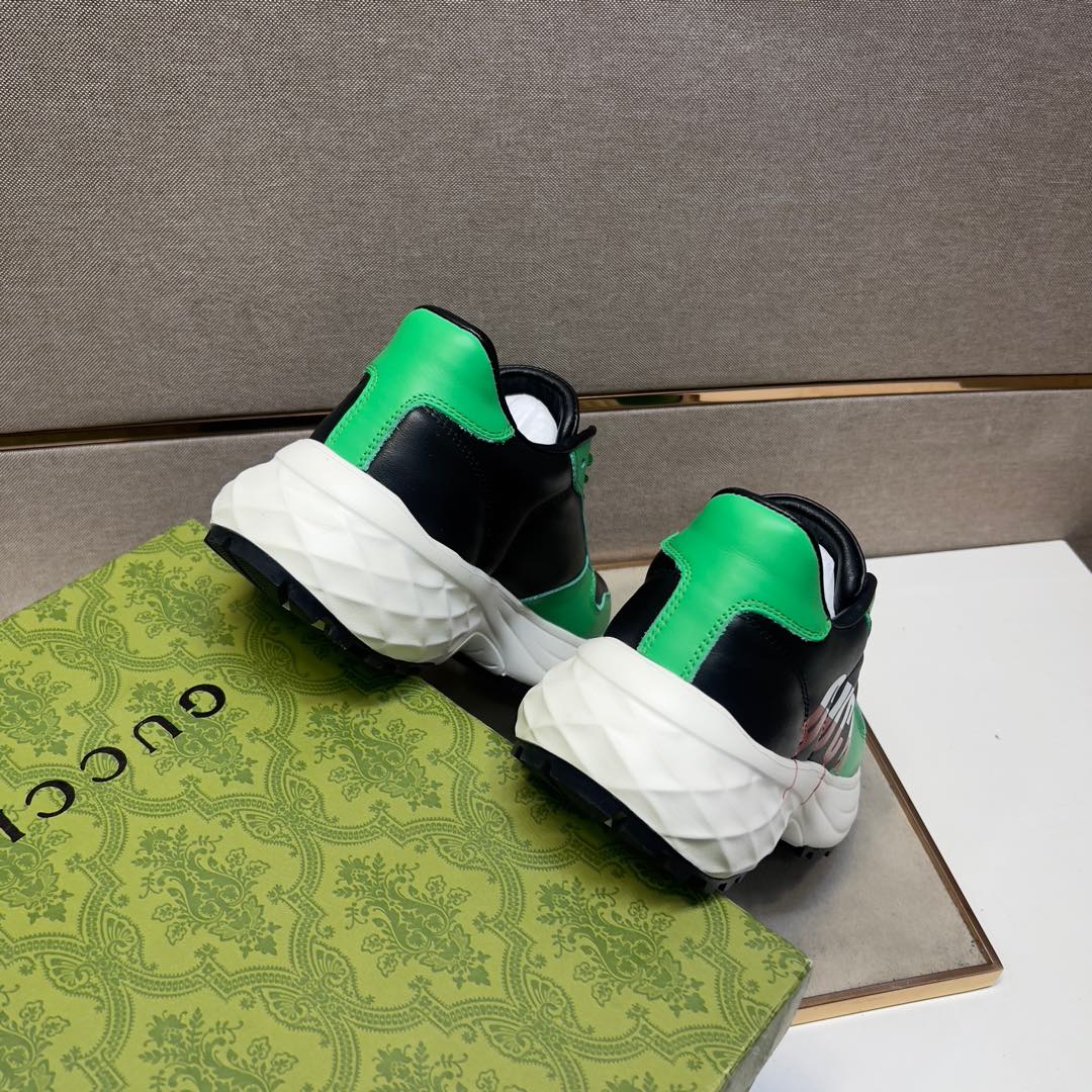 GG Men's 25 Sneaker Green Black Sheepskin 524270