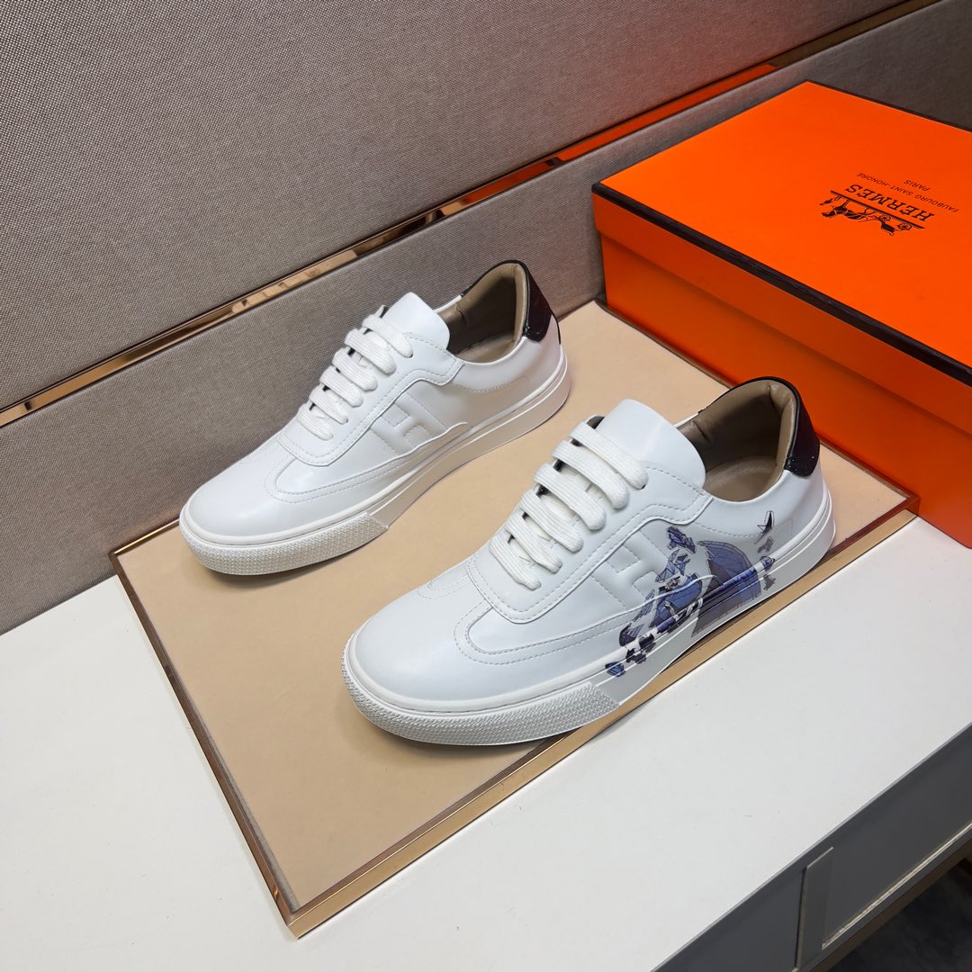 HM Men's 25 Sneaker White Calfskin 524295
