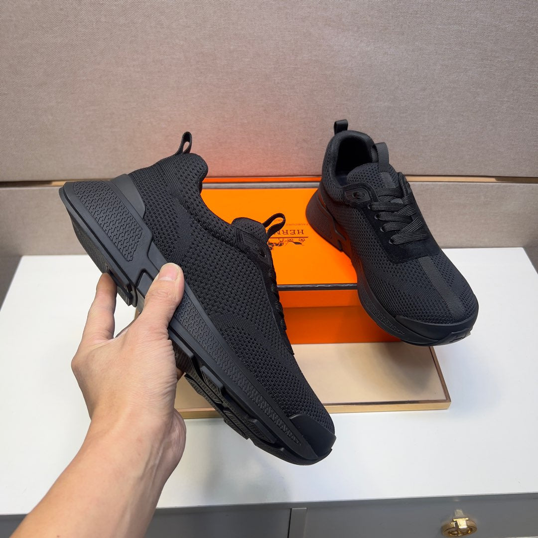 HM Men's 25 Sneaker Black Mesh Calfskin 524298