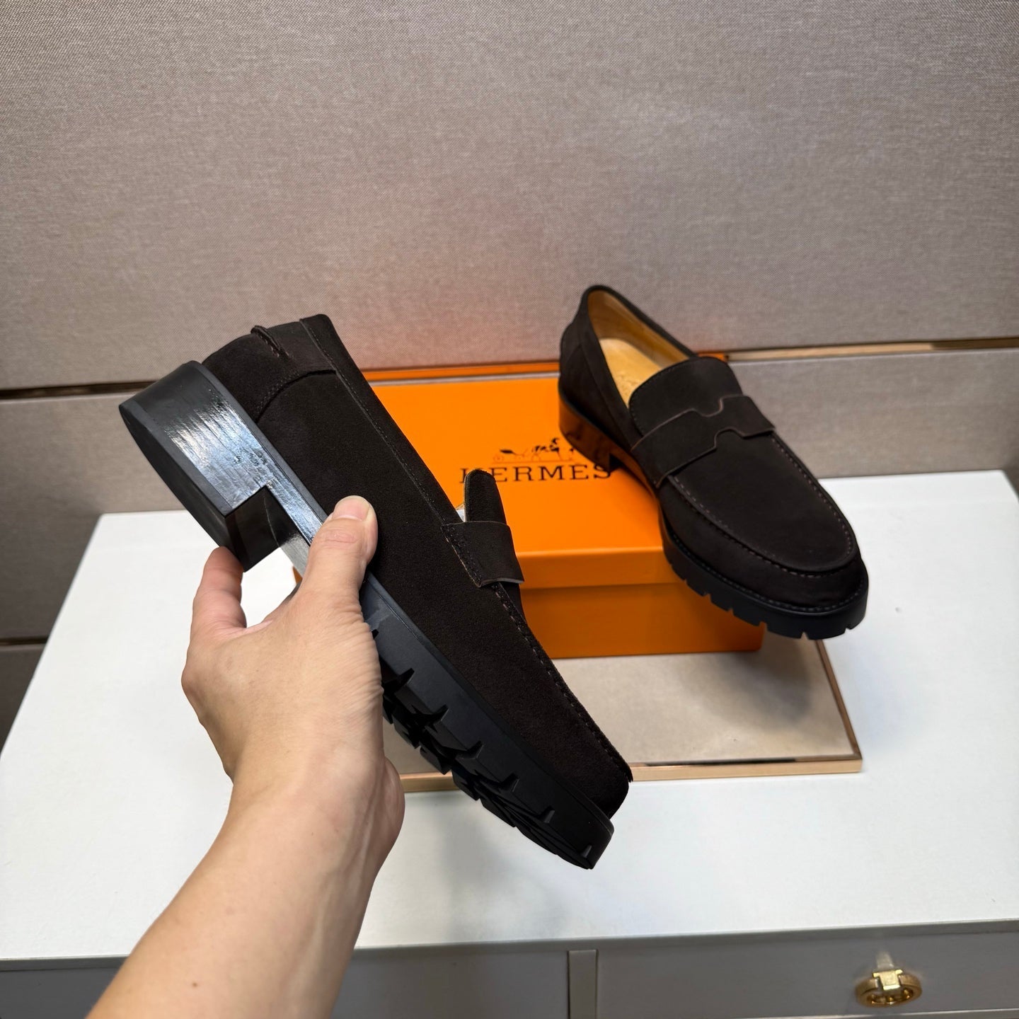 HM Men's 25 Klement Loafer Dark Chocolate Suede 701601