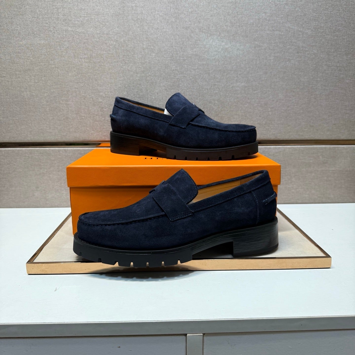 HM Men's 25 Klement Loafer Navy Blue Suede 701603