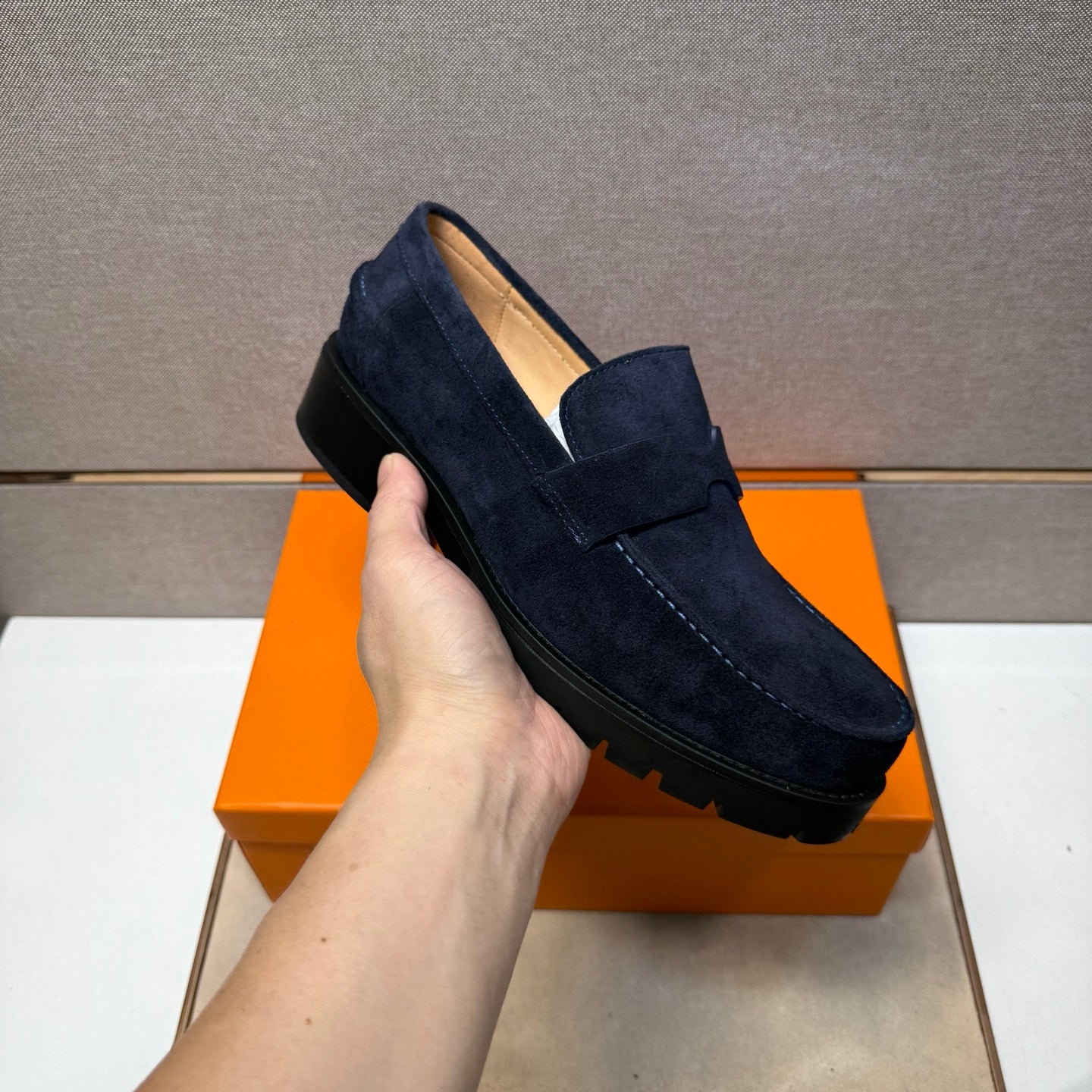 HM Men's 25 Klement Loafer Navy Blue Suede 701603