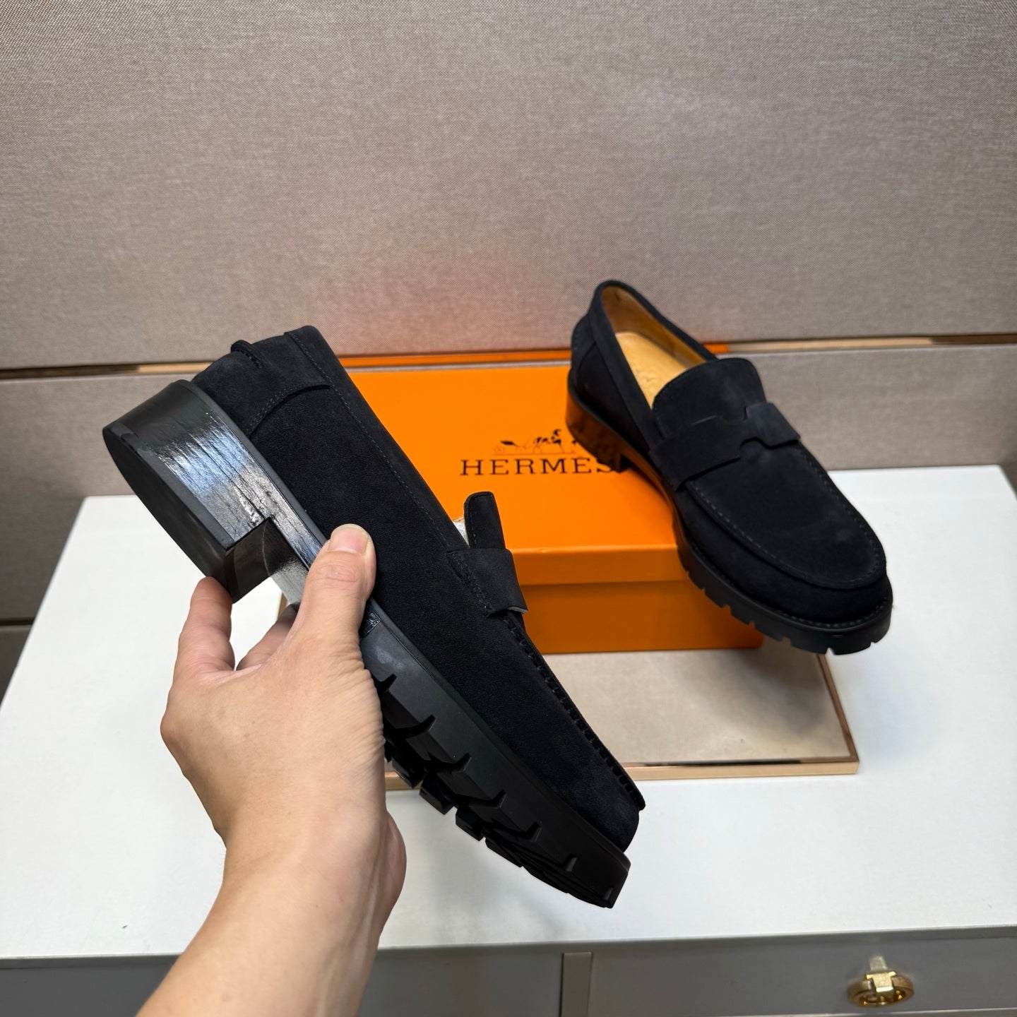 HM Men's 25 Klement Loafer Black Suede 701605