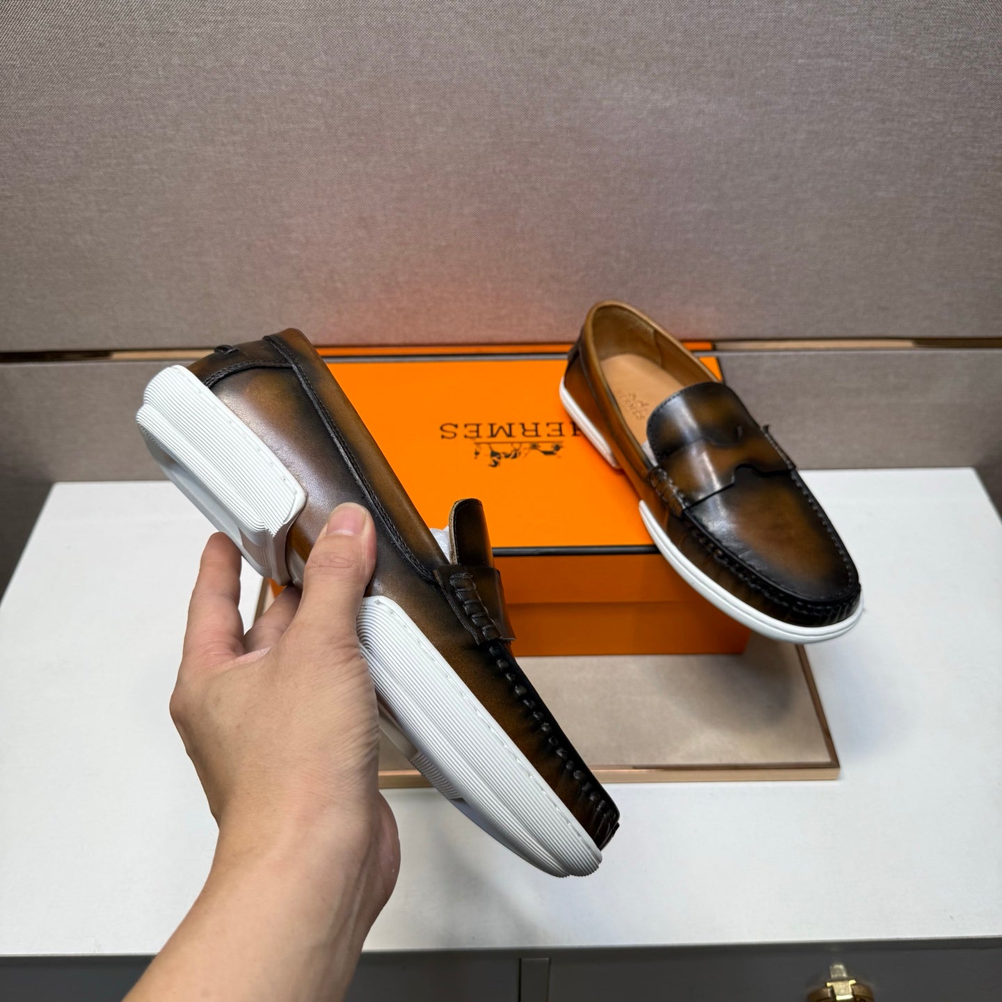 HM Men's 25 Loafer Chestnut Brown Cowhide 717694