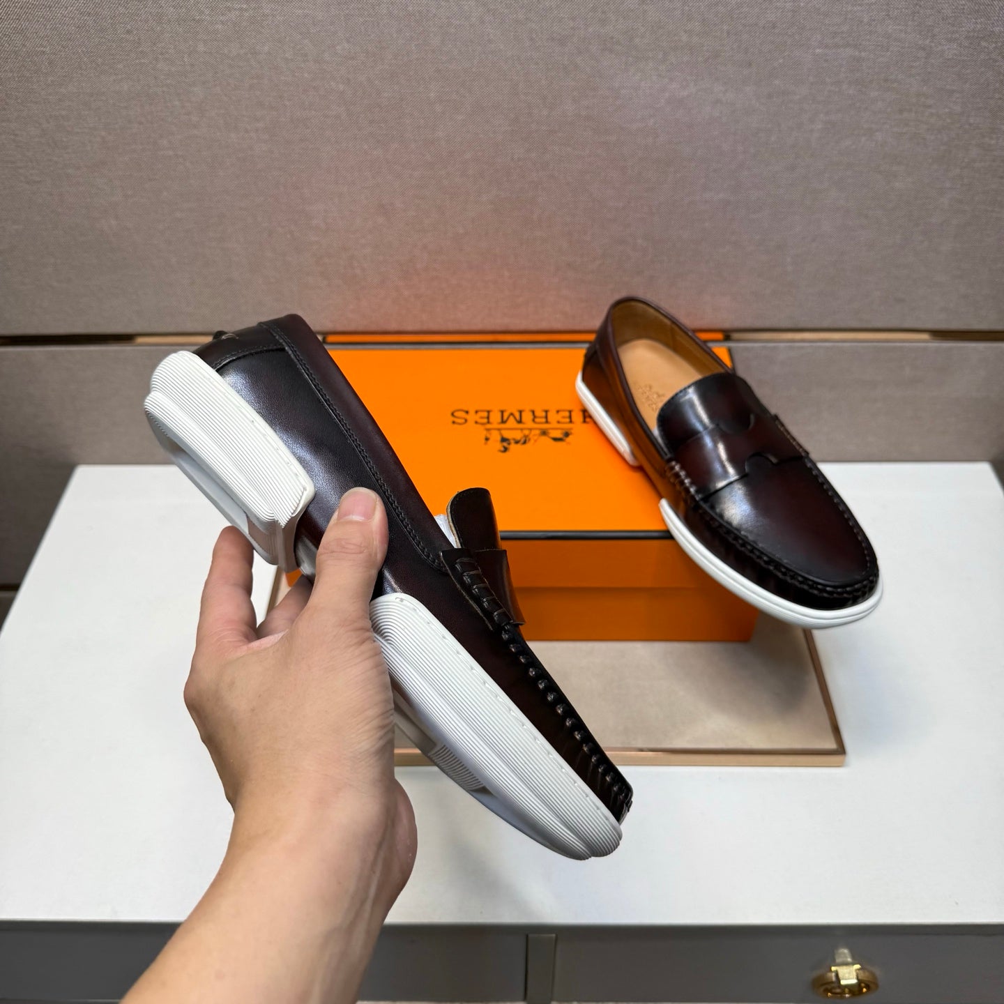 HM Men's 25 Loafer Dark Brown Cowhide 717696