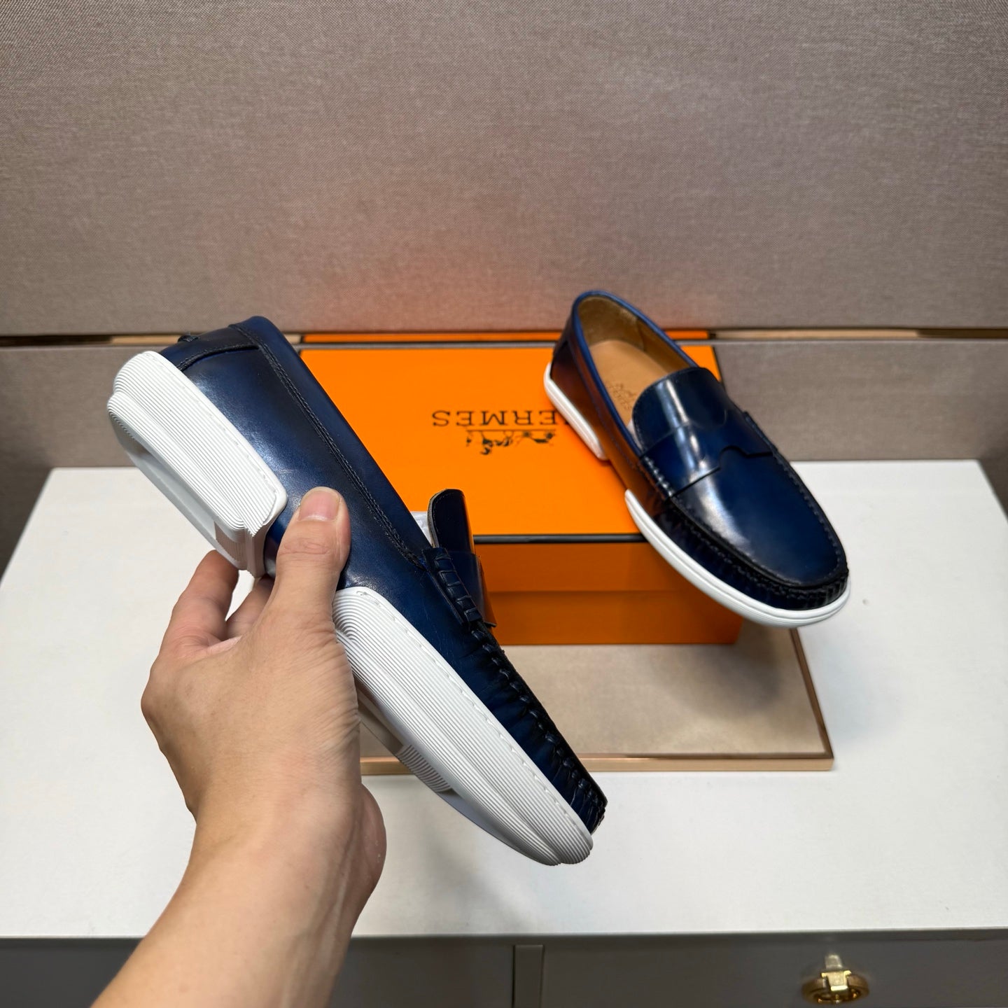 HM Men's 25 Loafer Blue Cowhide 717697