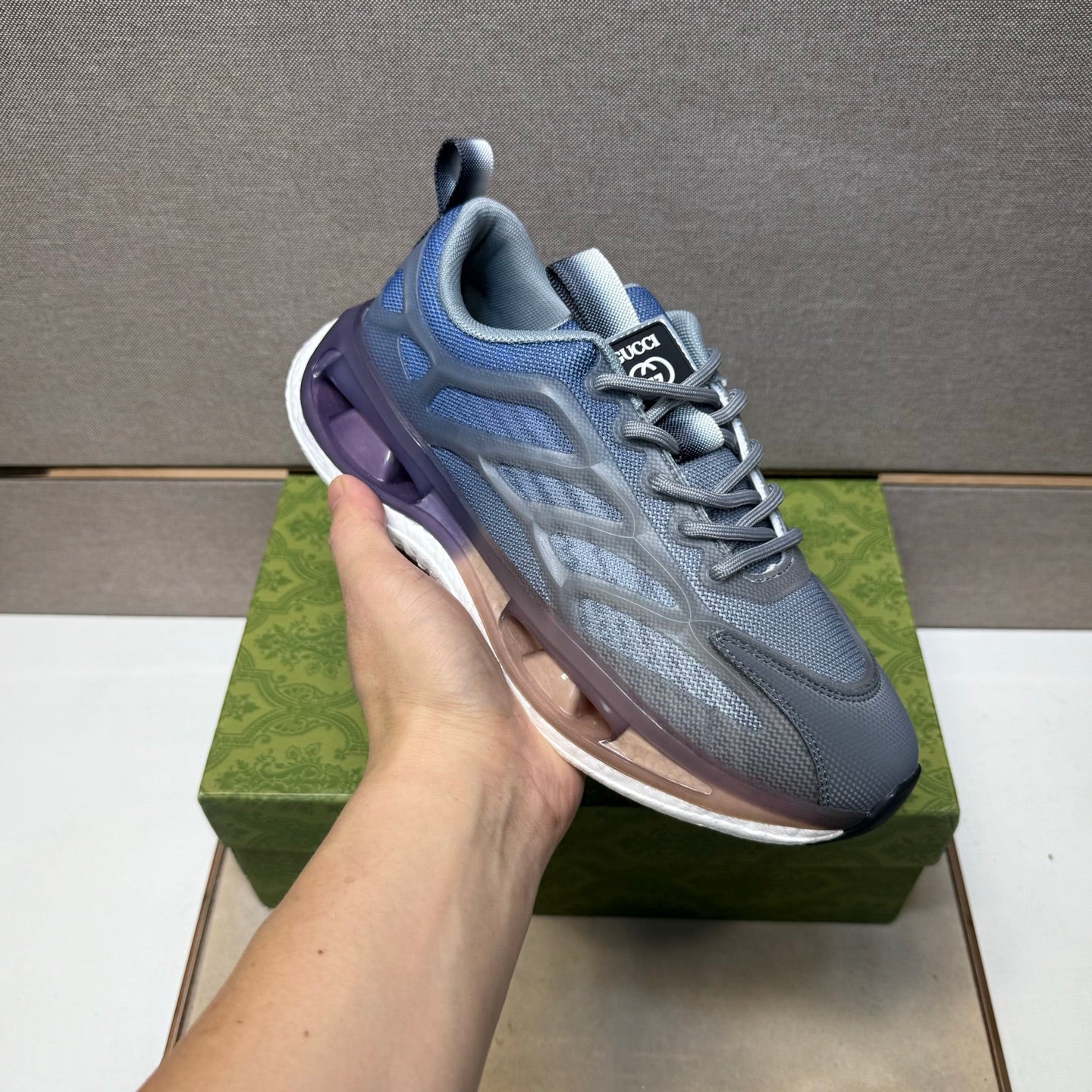 GG Men's 25 Sneaker Blue Mix Grey Mesh 743034