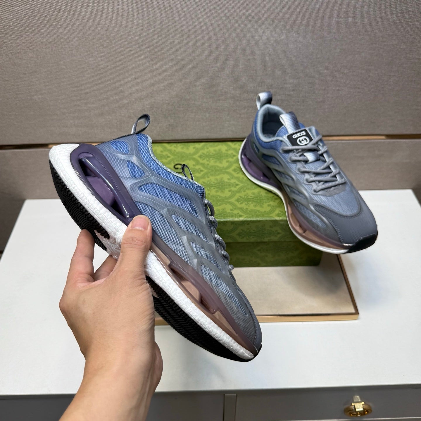 GG Men's 25 Sneaker Blue Mix Grey Mesh 743034