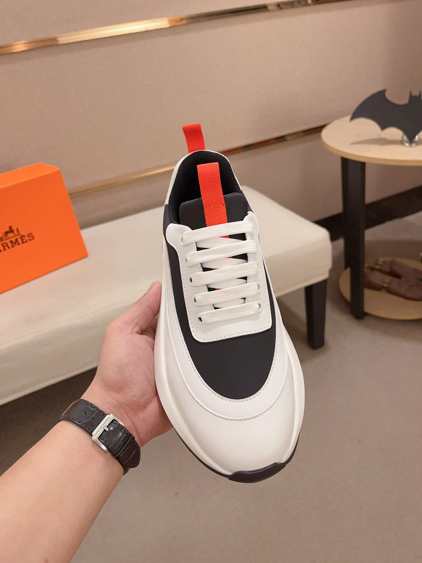 HM Men's Gramme Sneaker Black Cowhide 539681