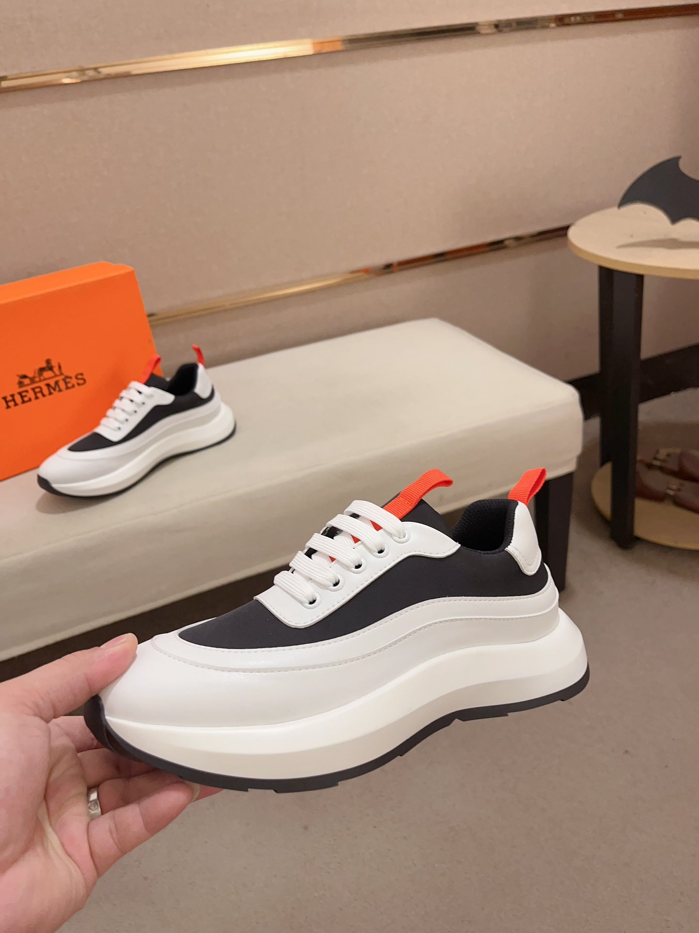 HM Men's Gramme Sneaker Black Cowhide 539681