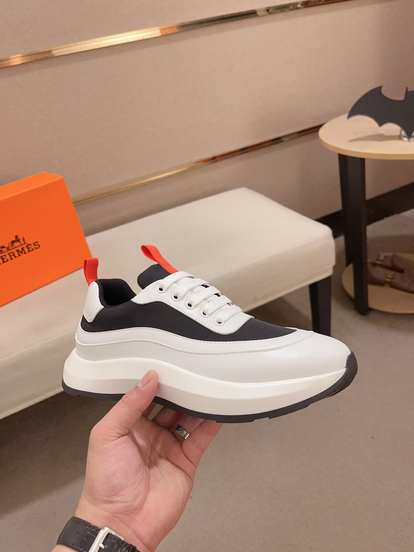 HM Men's Gramme Sneaker Black Cowhide 539681