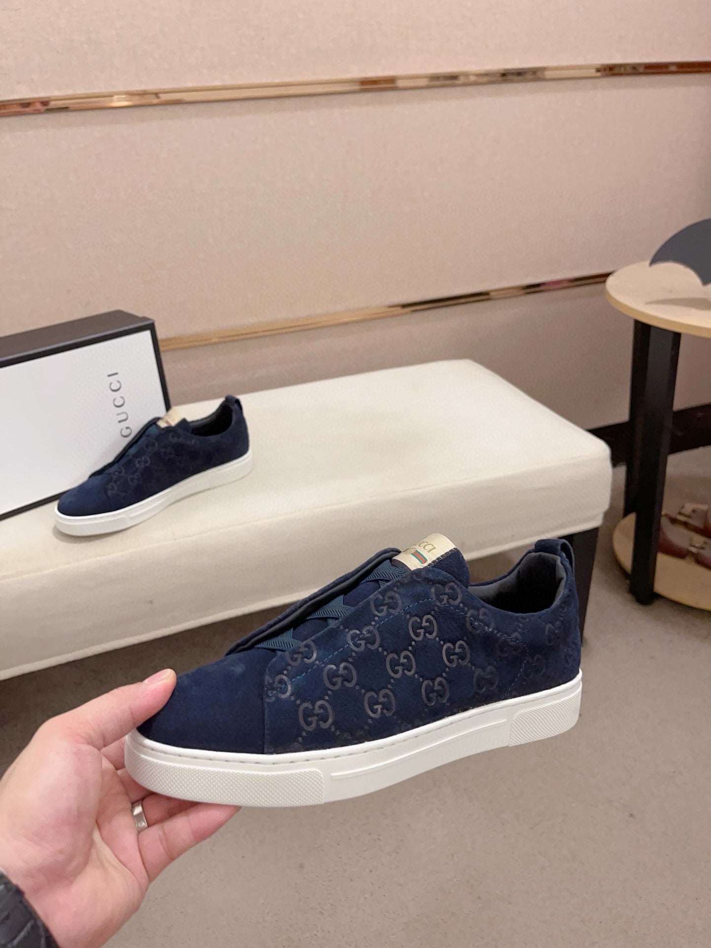 GG Men's Sneaker Blue Suede 448477