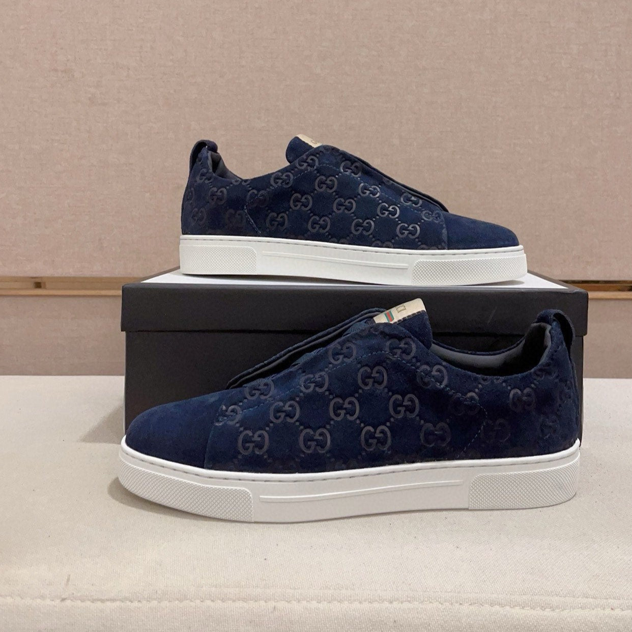 GG Men's Sneaker Blue Suede 448477