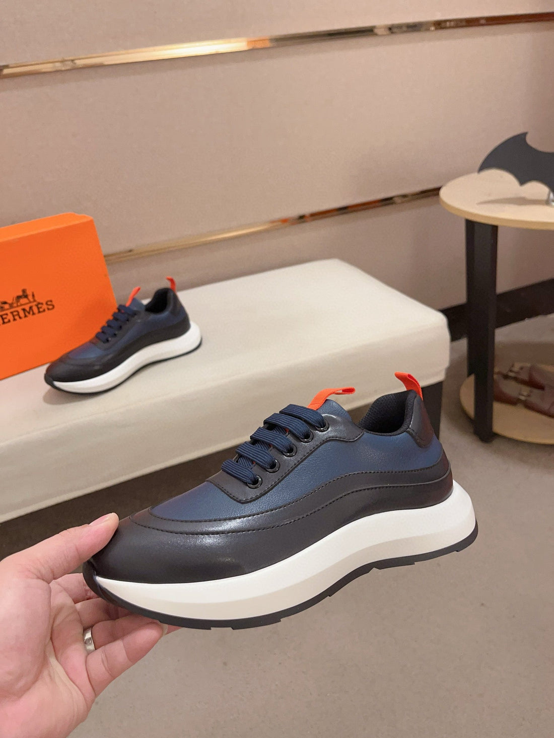 HM Men's Gramme Sneaker Blue Cowhide 539677