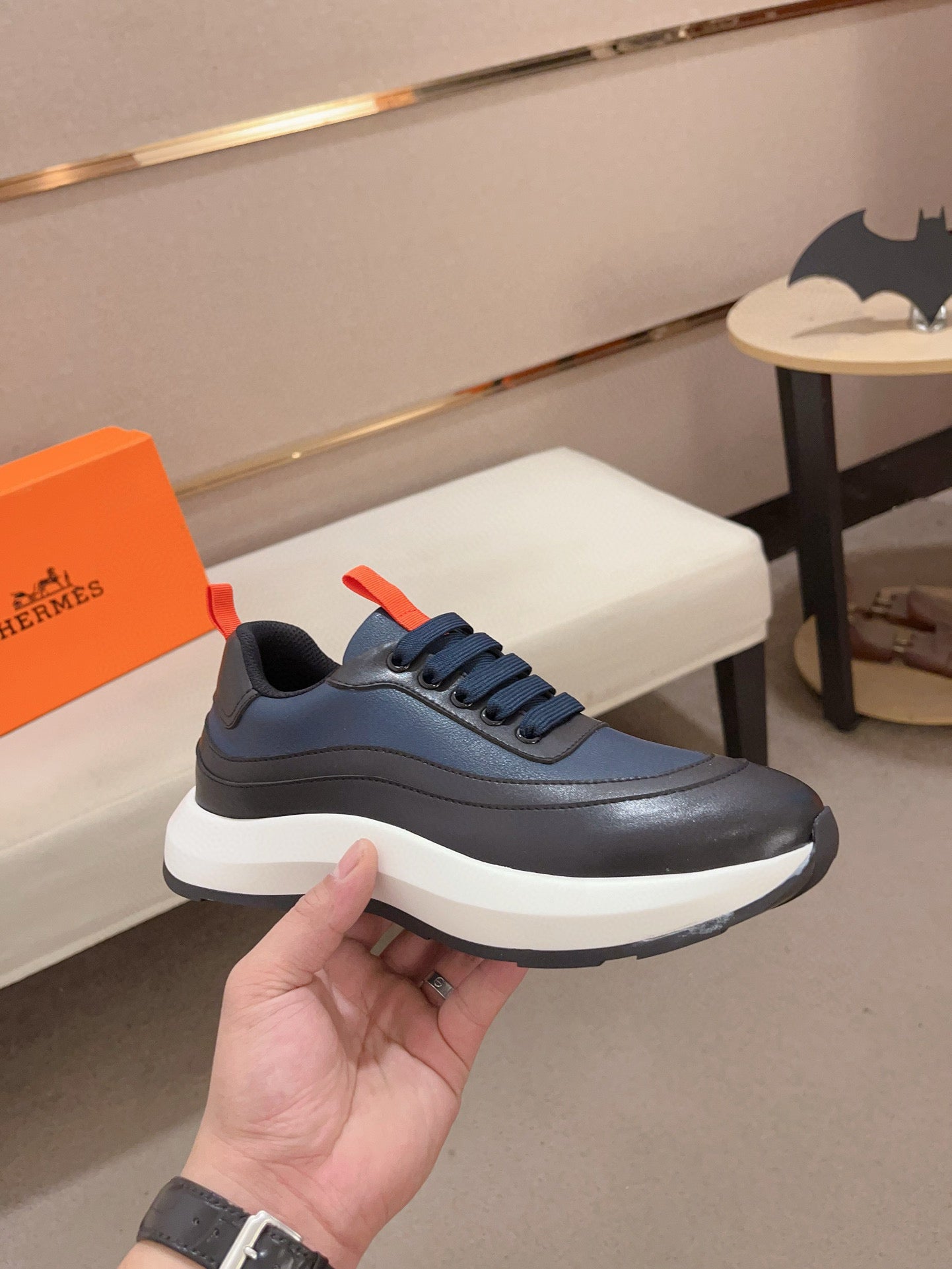 HM Men's Gramme Sneaker Blue Cowhide 539677