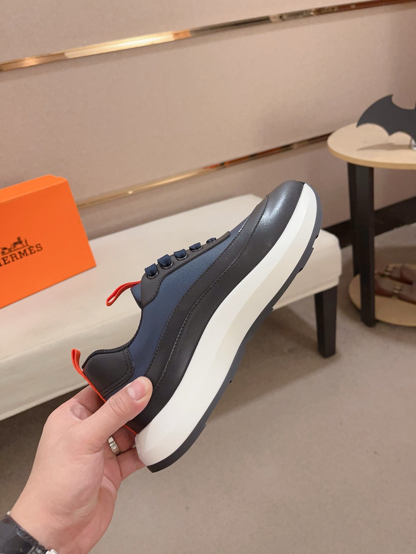 HM Men's Gramme Sneaker Blue Cowhide 539677