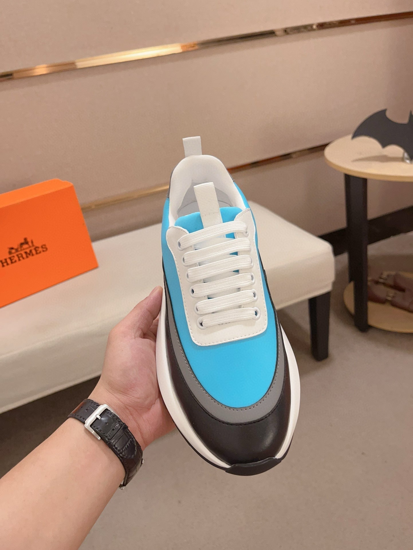 HM Men's Gramme Sneaker Skyblue Cowhide 539679