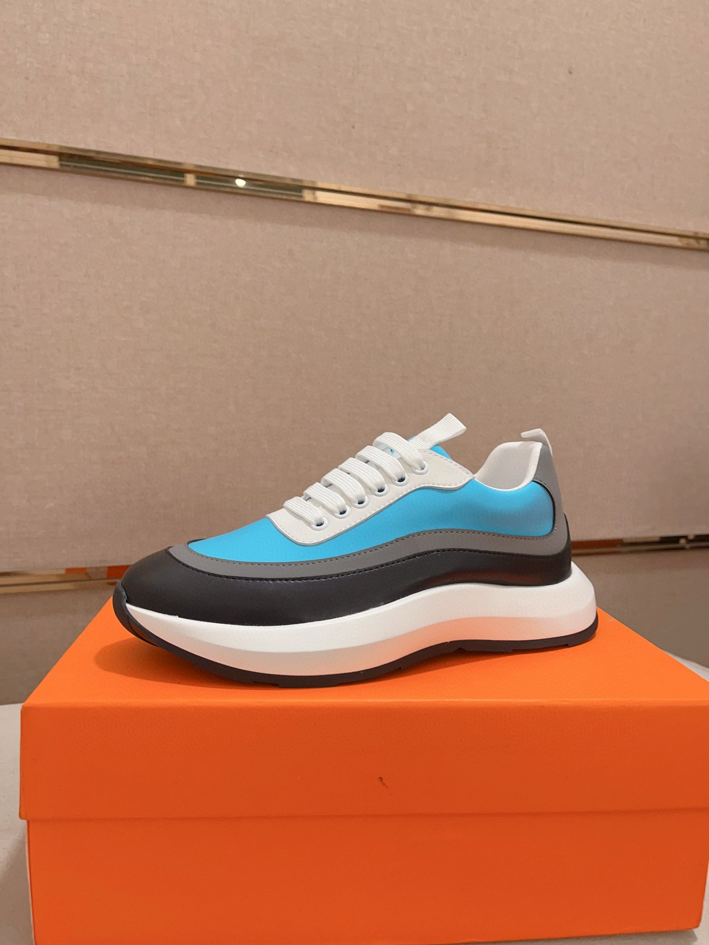 HM Men's Gramme Sneaker Skyblue Cowhide 539679