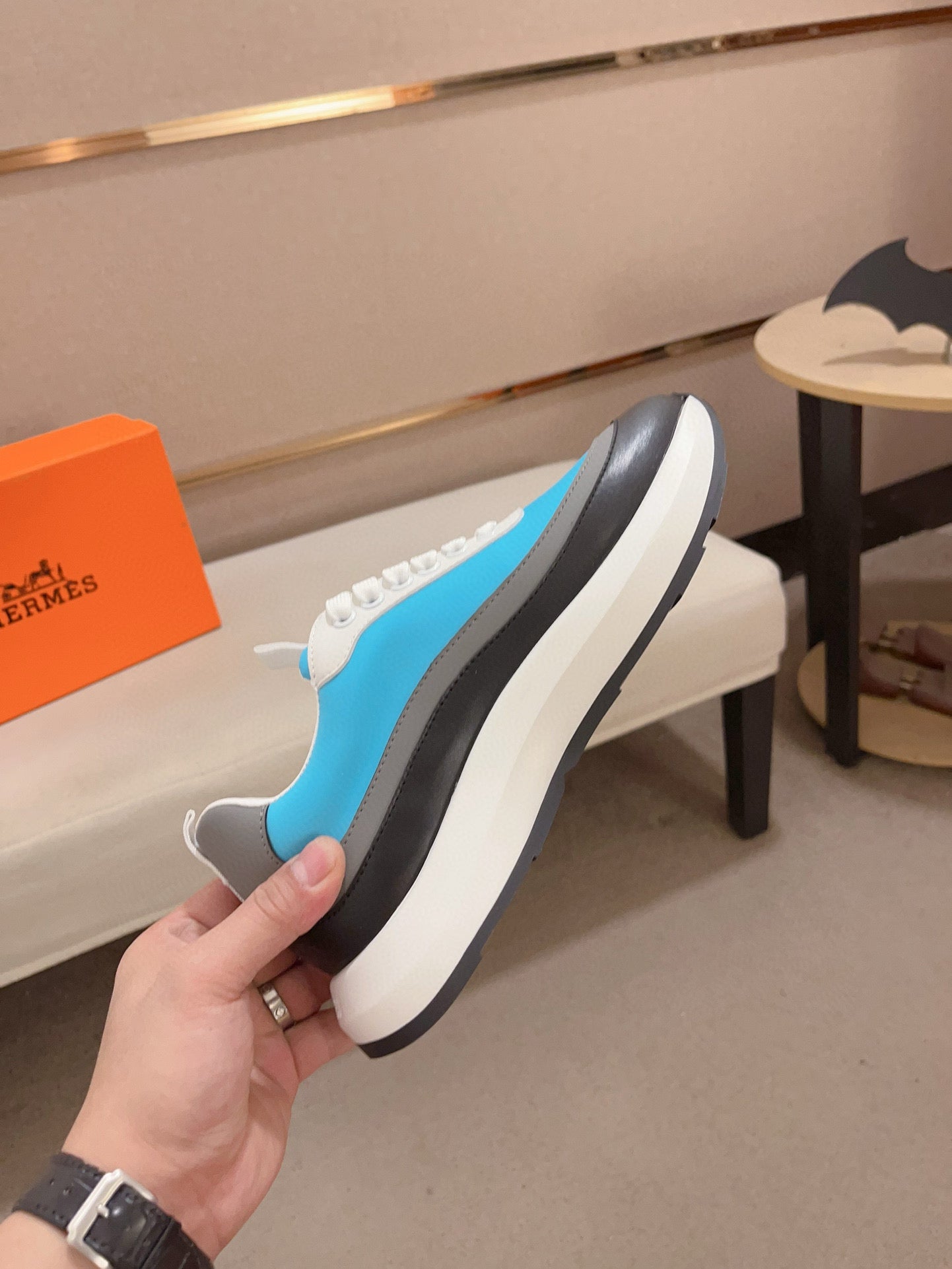 HM Men's Gramme Sneaker Skyblue Cowhide 539679