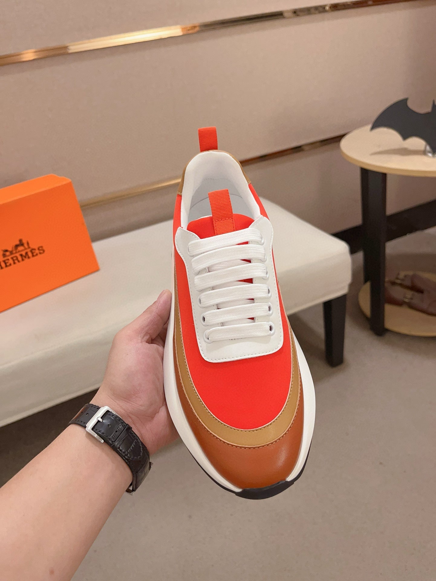 HM Men's Gramme Sneaker Red Cowhide 539680