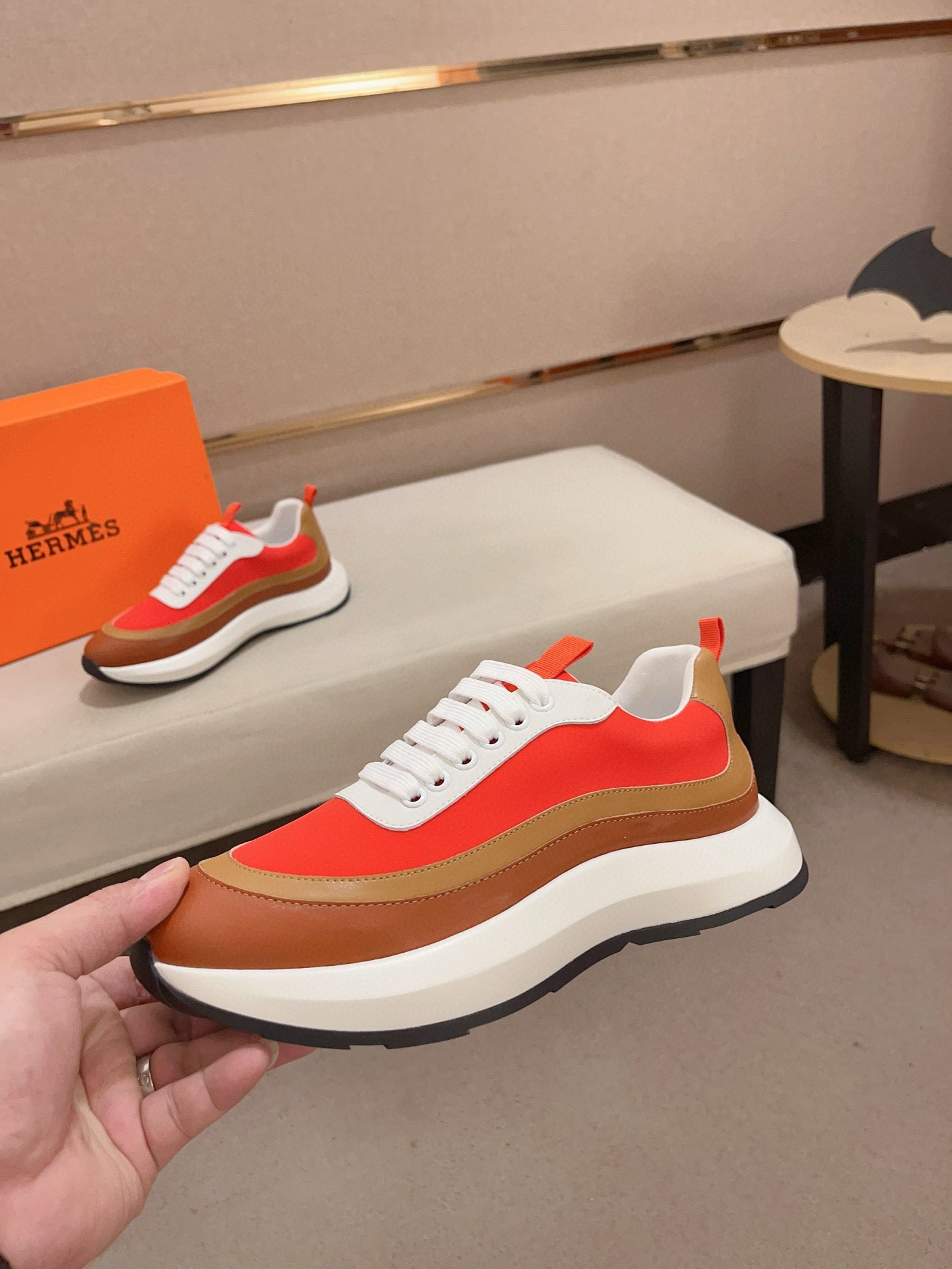 HM Men's Gramme Sneaker Red Cowhide 539680