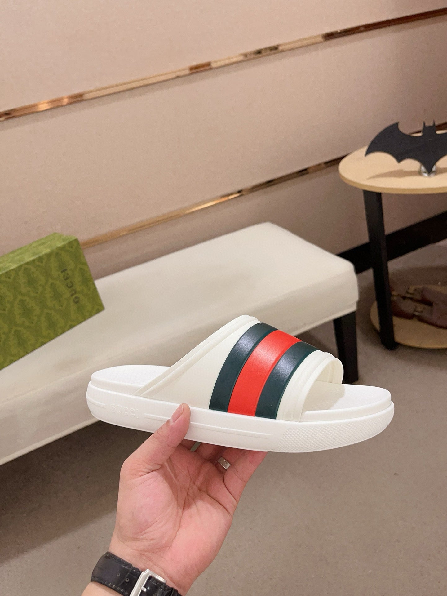 GG Men's Web Slide Cowhide 556161