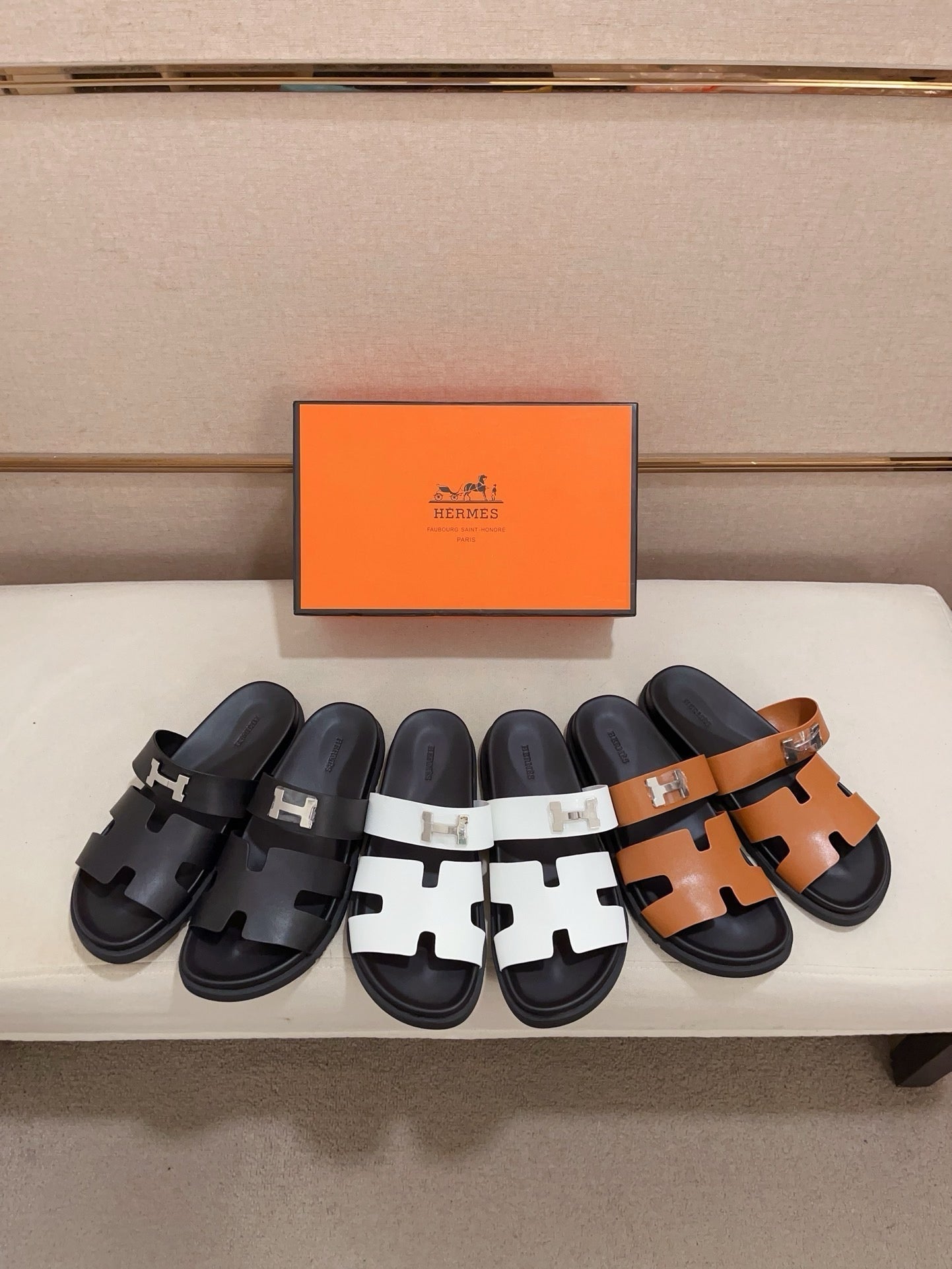 HM Men's Chypre Sandals White Cowhide 564390